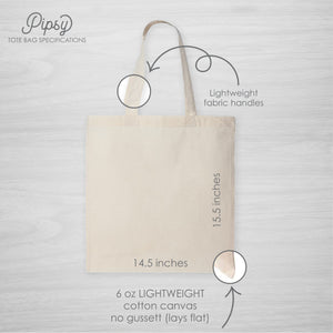 Pipsy tote bag size specifications