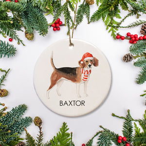 Beagle Dog christmas ornament, personalized