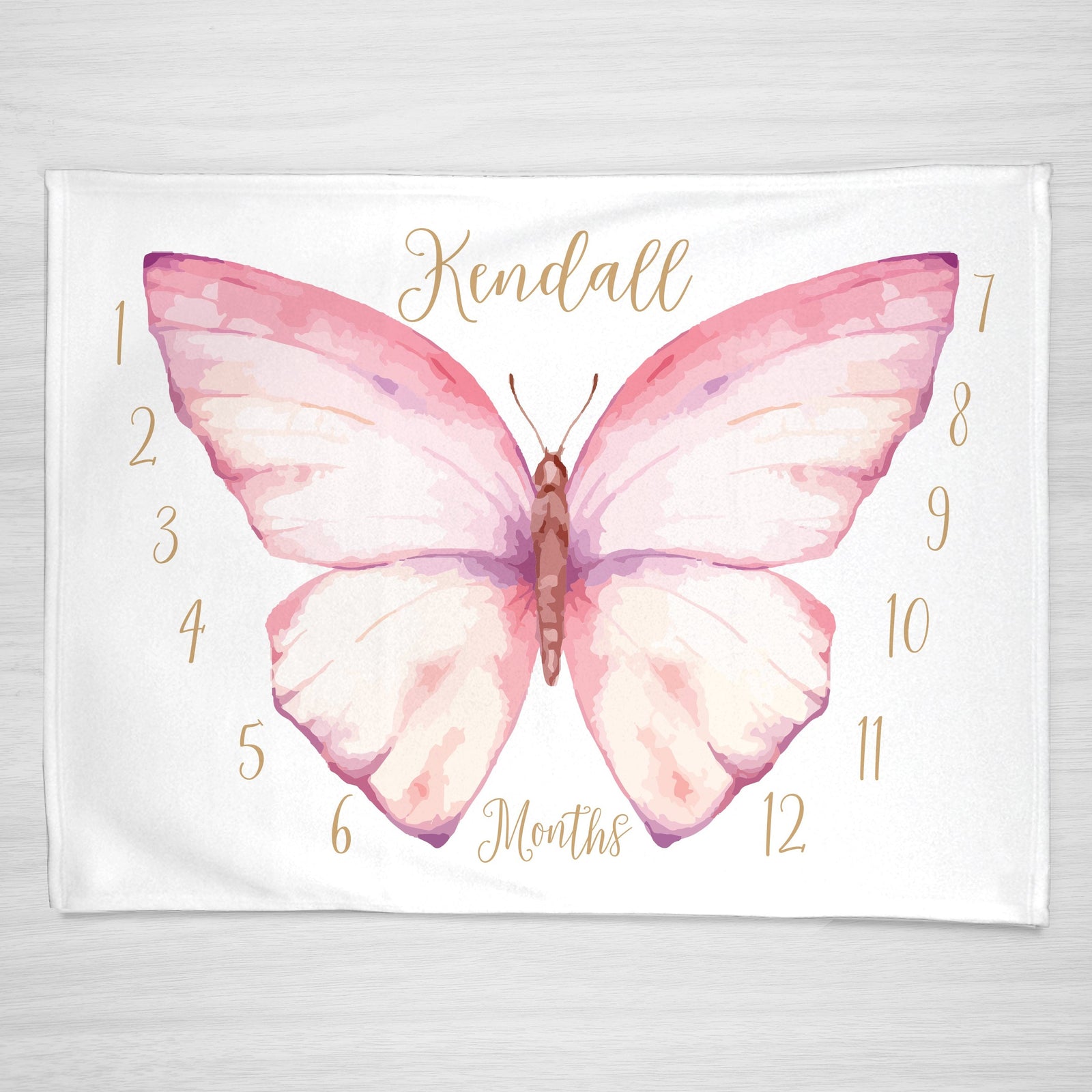 Butterfly milestone baby blanket