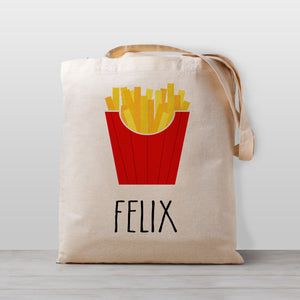 French Fry Personalized tote bag, 100% natural cotton canvas, great for kindergarten