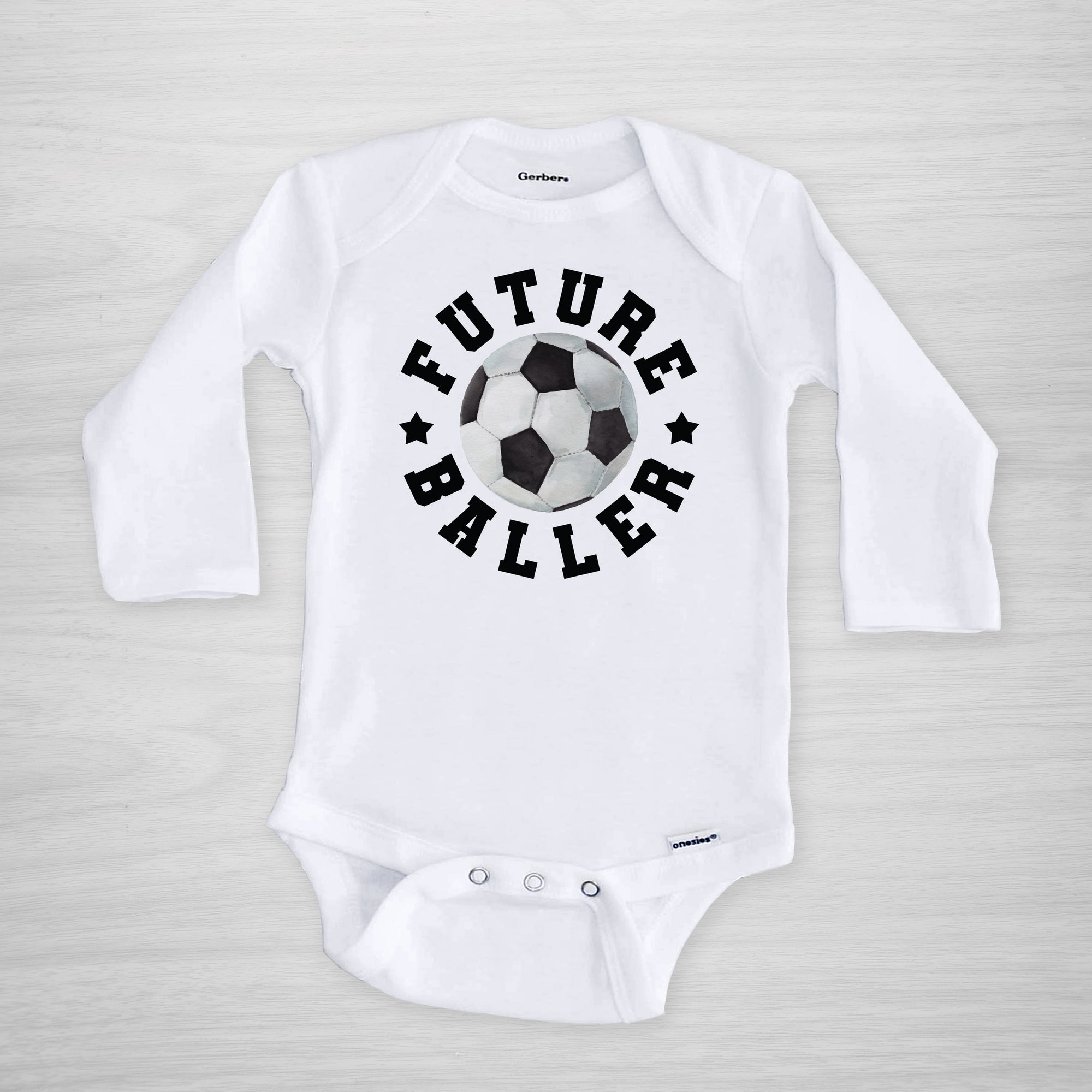 Future Baller Soccer onesie, long sleeved