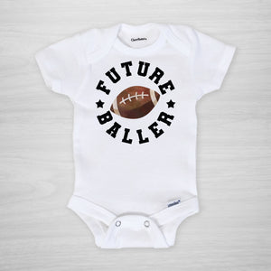 Future Baller Football Gerber Onesie®. You can leave a note and specify team colors for the text. Otherwise, the print will be black as shown.&nbsp;