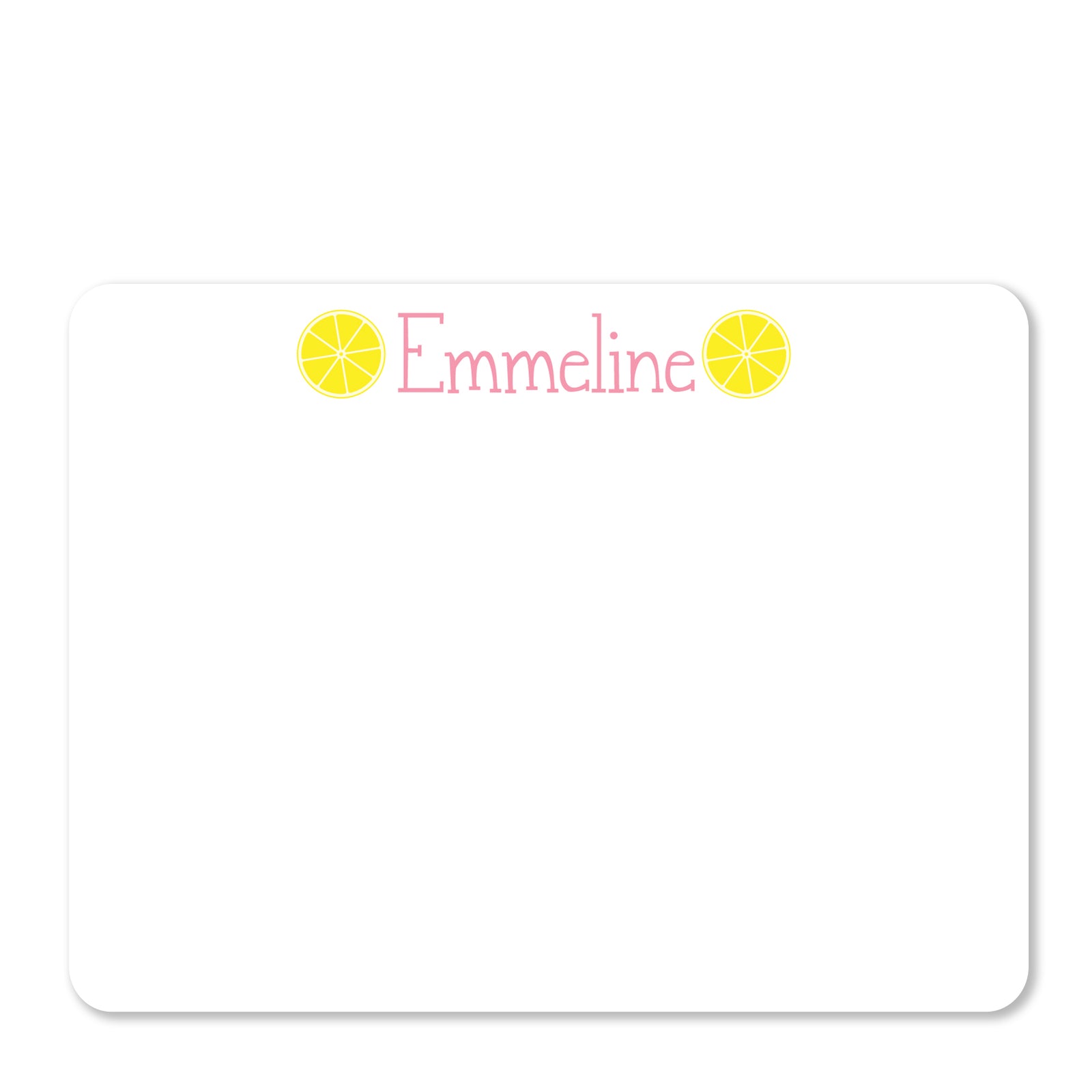 lemon thank you notecards stationery, yellow and pink