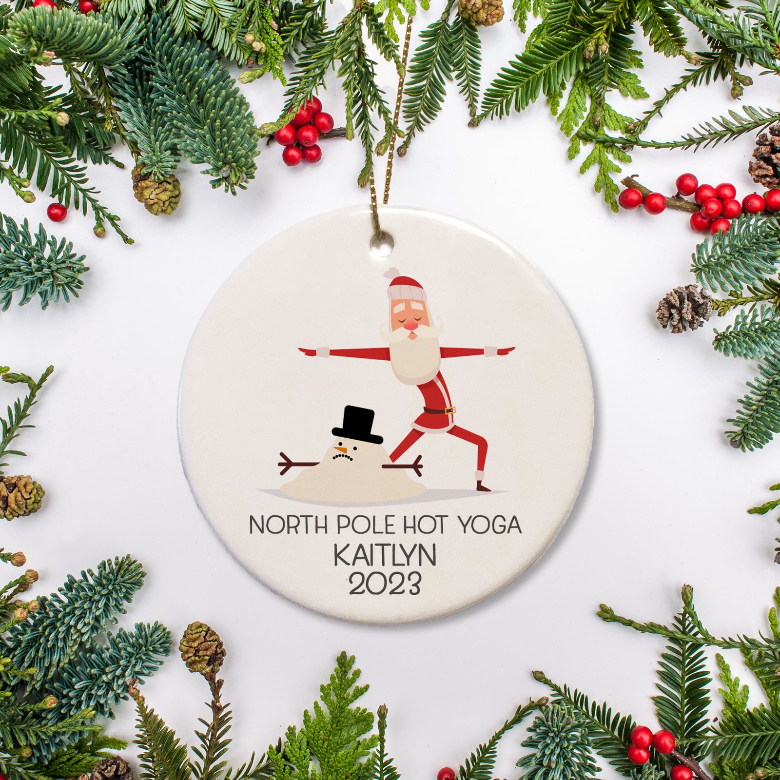 Yoga Santa Ornament - Hot Yoga