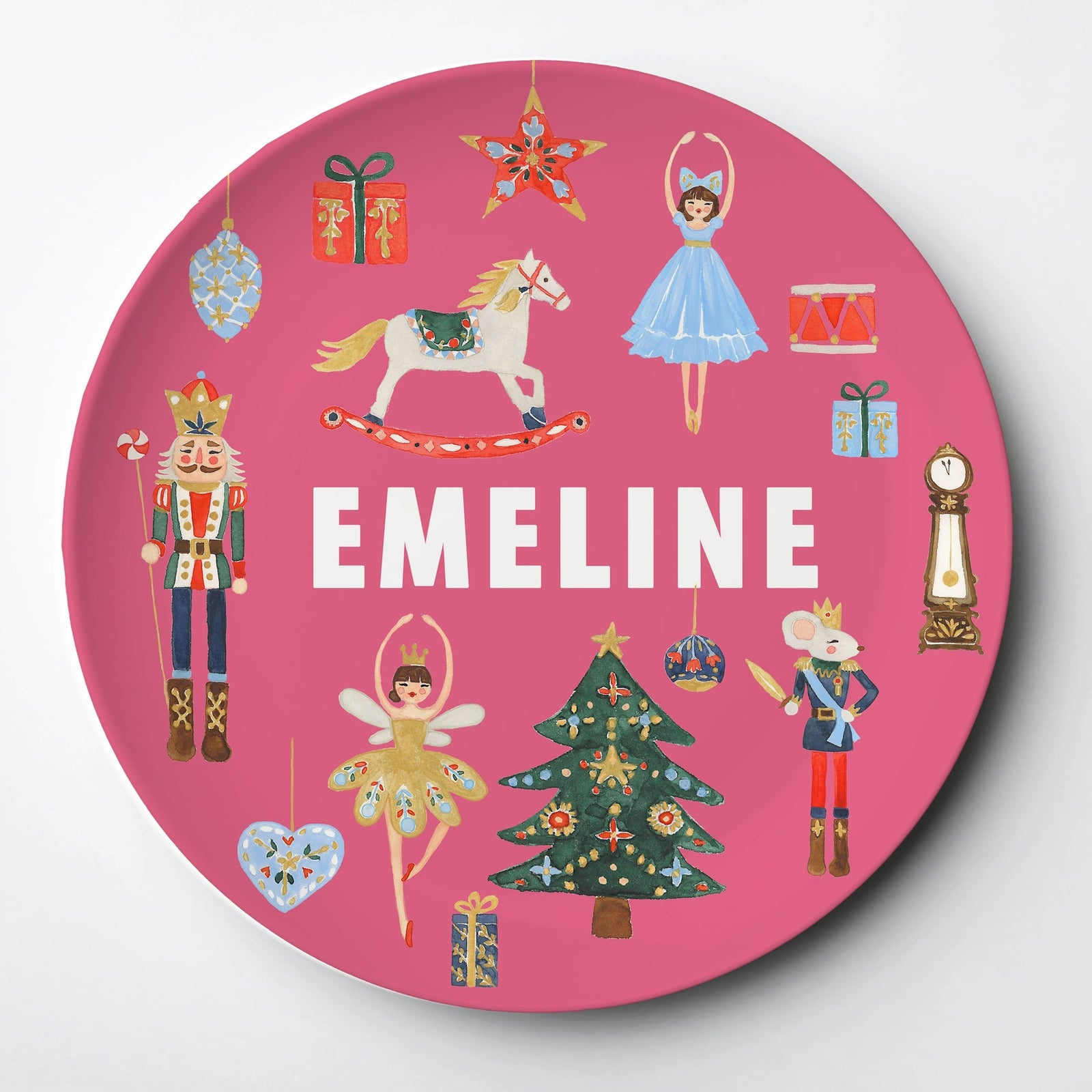 Nutcracker Personalized Kid's plate for Christmas, Blue, Thick polymer, dishwasher and microwave safe