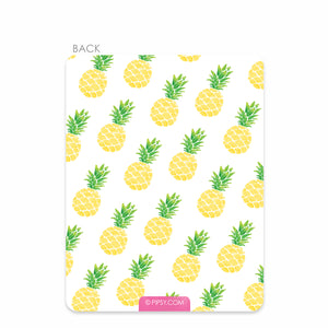 Pineapple thank you notecard stationery, back view