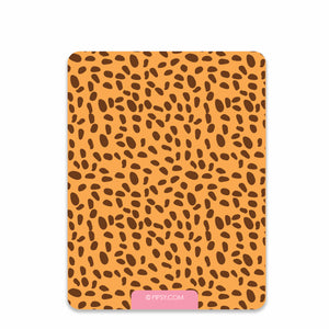 Party Animals Flat notecards stationery with a cheetah pattern on the back, back view