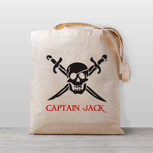Pirate Skull Personalized Halloween Trick or Treat Bag