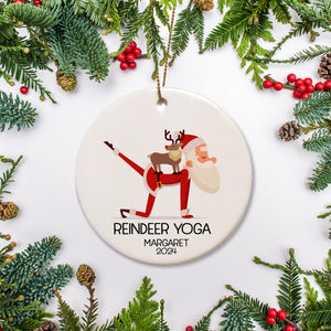 Personalized Christmas Ornament | Santa Yoga | Goat Yoga | Reindeer Yoga Ornament | PIPSY.COM