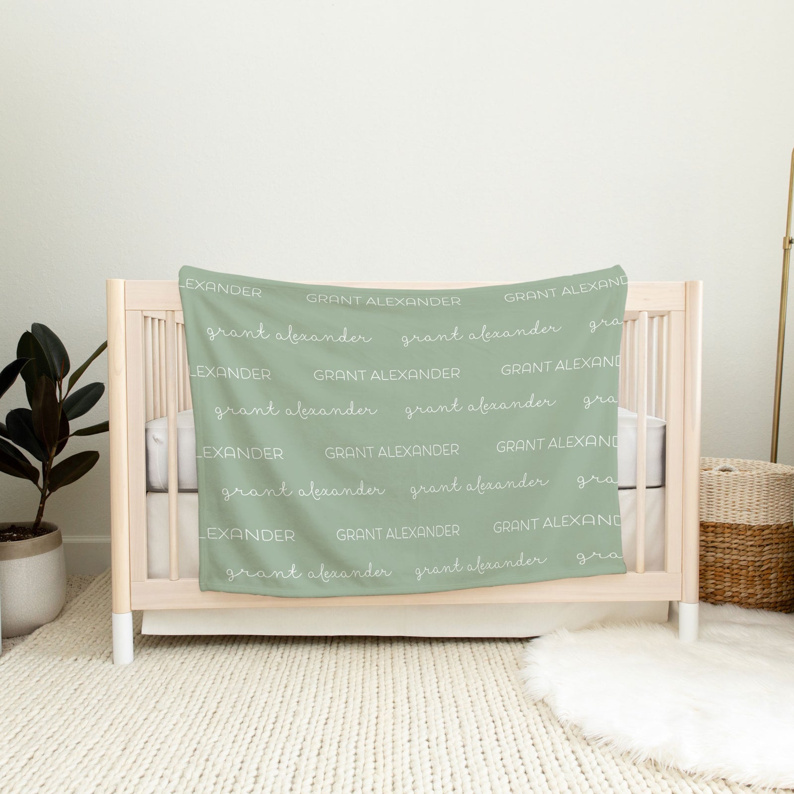 Baby name swaddle blanket set with hat and headband options, super soft stretchy jersey knit fabric