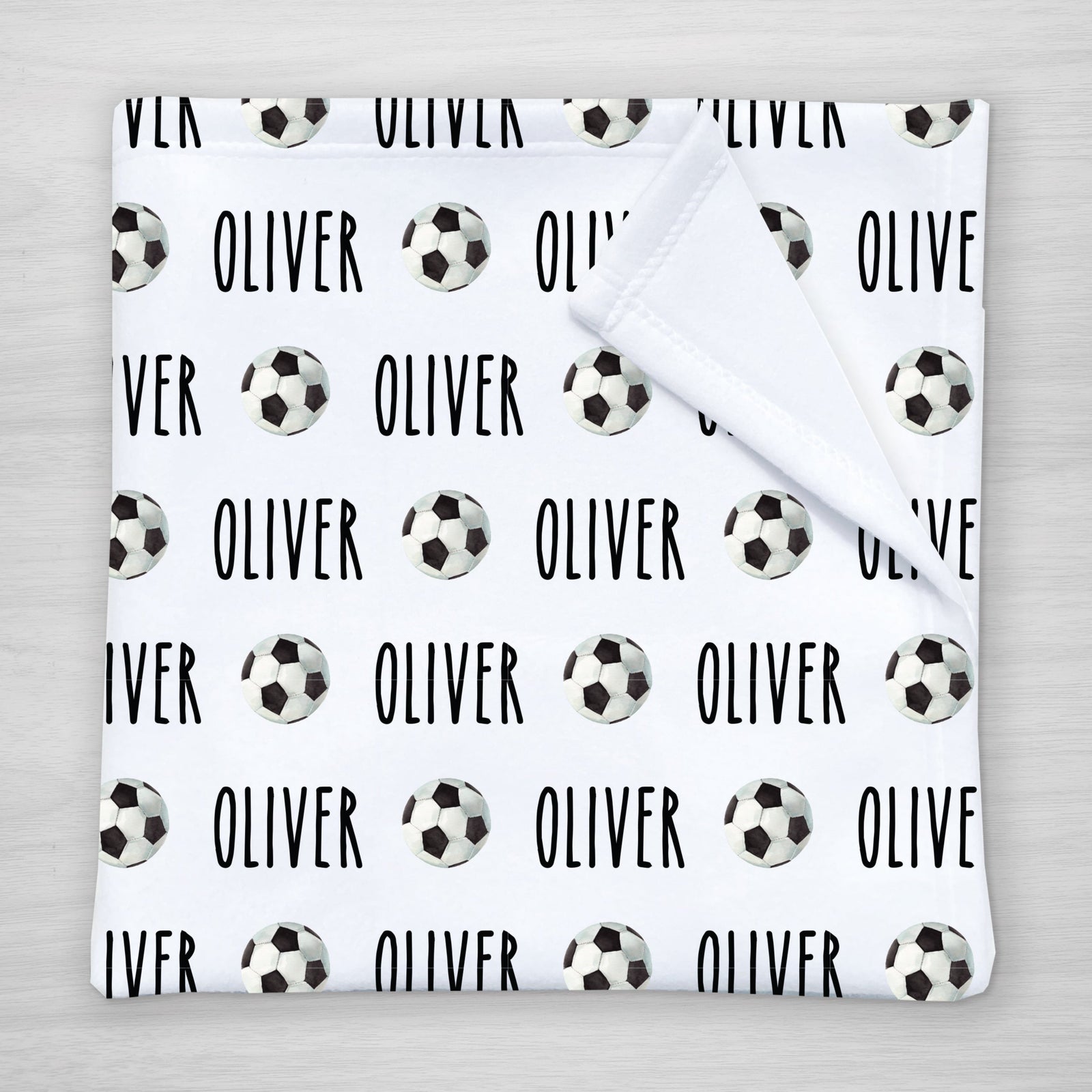 Soccer Name Blanket, personalized with your son or daughter's name, soft fleece
