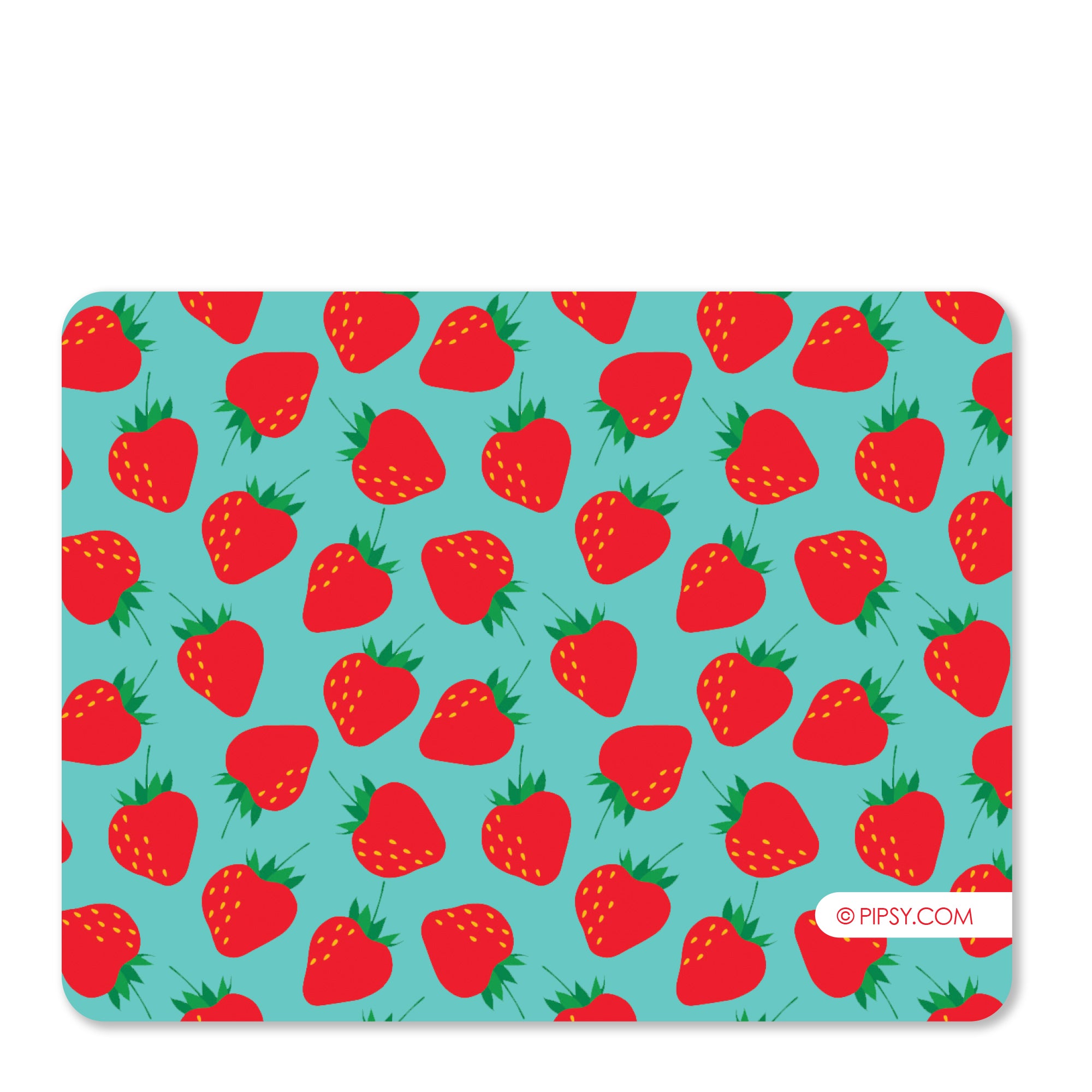 Strawberry stationery - thank you note cards to match a strawberry party theme, ultra heavy cardstock with 2 sided printing, comes with white envelopes, back view