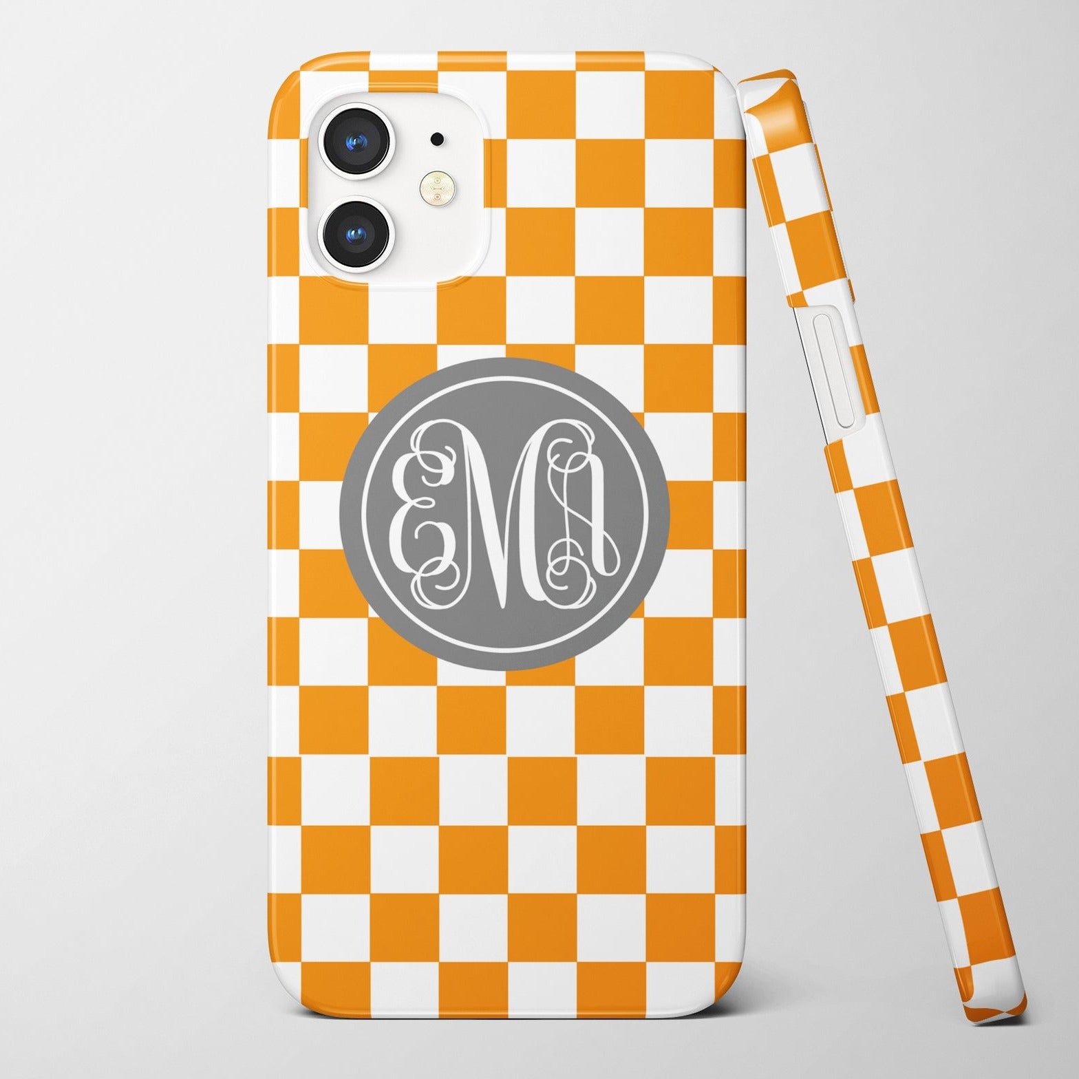 Monogrammed Checkerboard iPhone 15 case