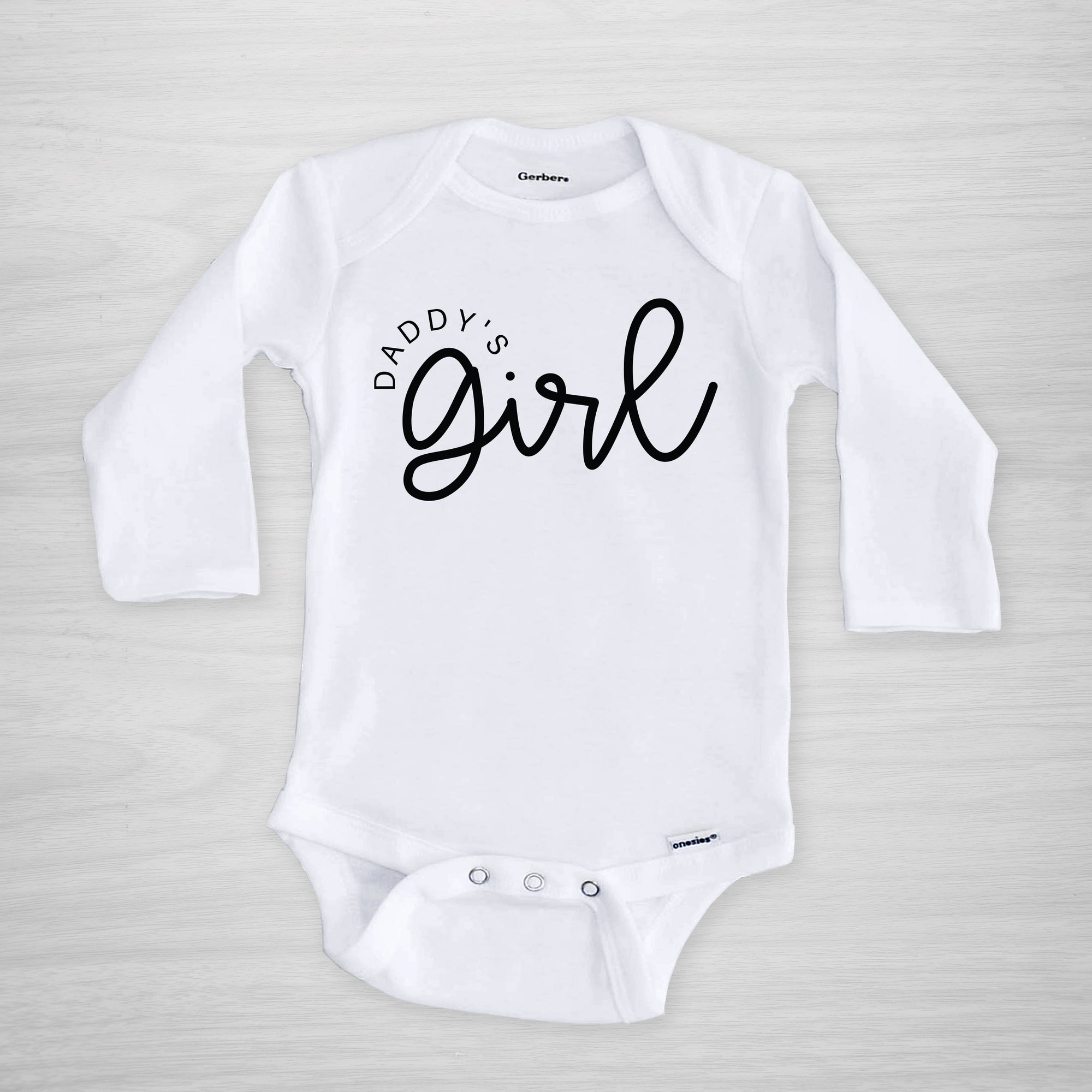 Daddy's Girl Onesie, perfect for father's day, or, let's be honest, any day of the year, long sleeved