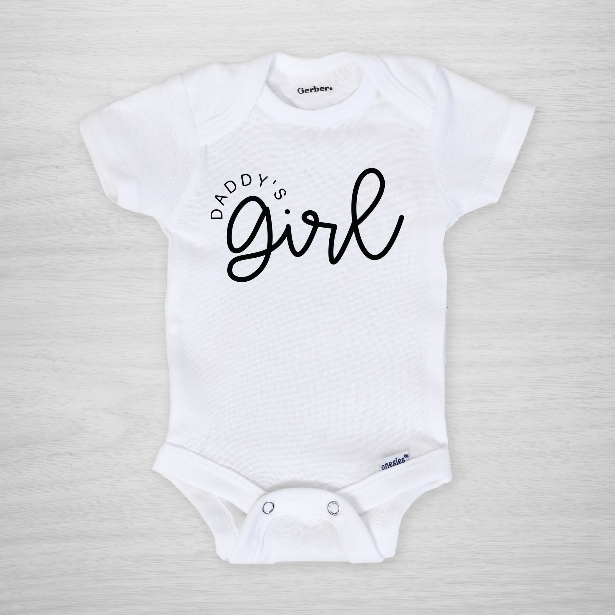 Daddy's Girl Onesie, perfect for father's day, or, let's be honest, any day of the year, short sleeved