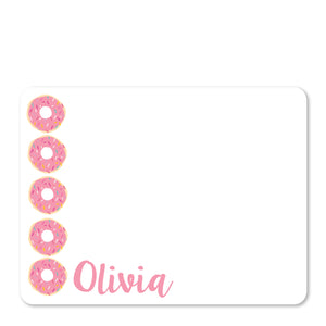 donut thank you notecards with pink sprinkles, front fiwe