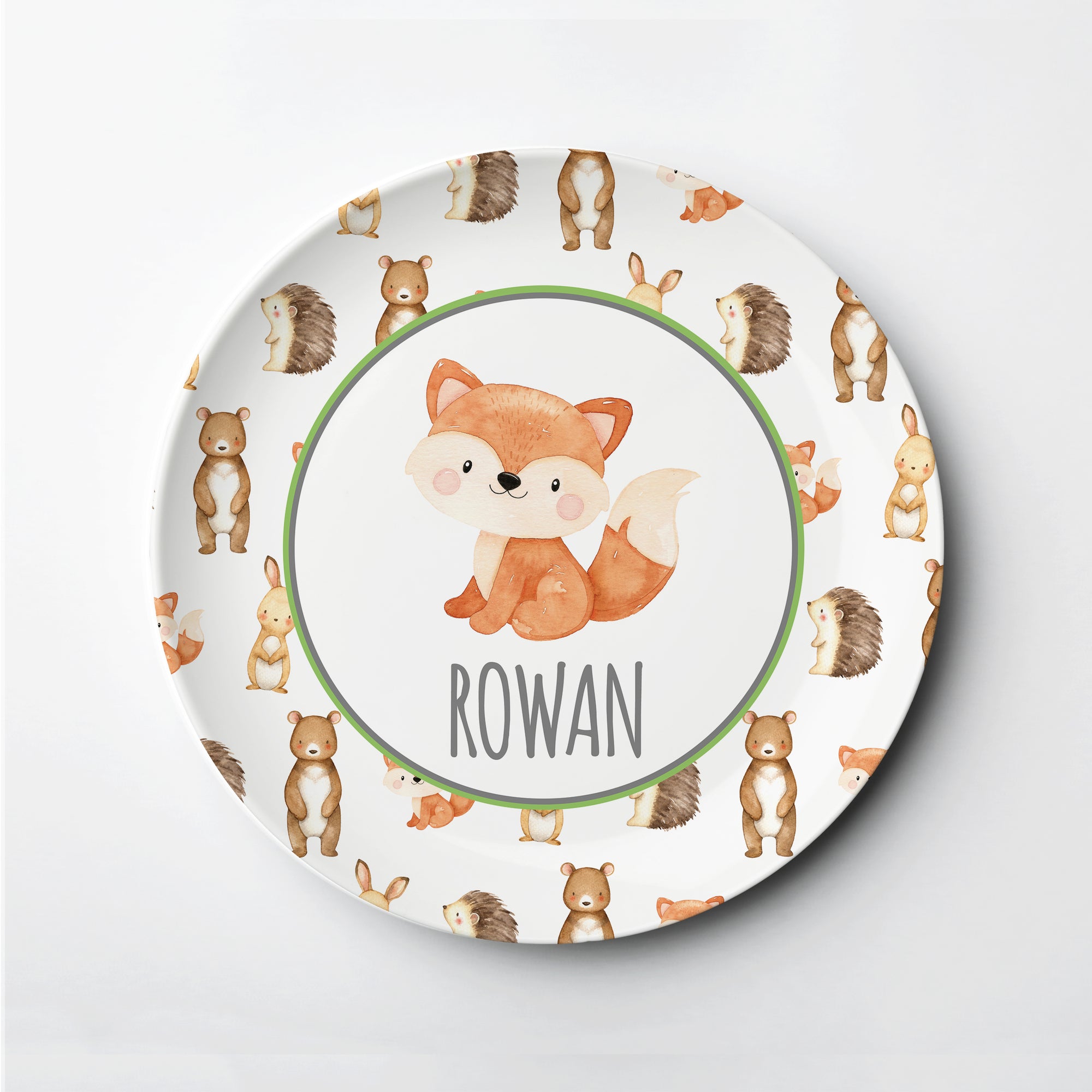 Fox personalized plate - reusable, dishwasher, microwave and oven safe, lasts for yaers