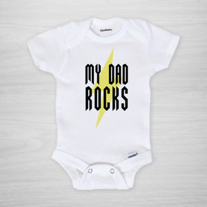 My Dad Rocks onesie, perfect to celebrate your music loving dad on Father's Day, short sleeved