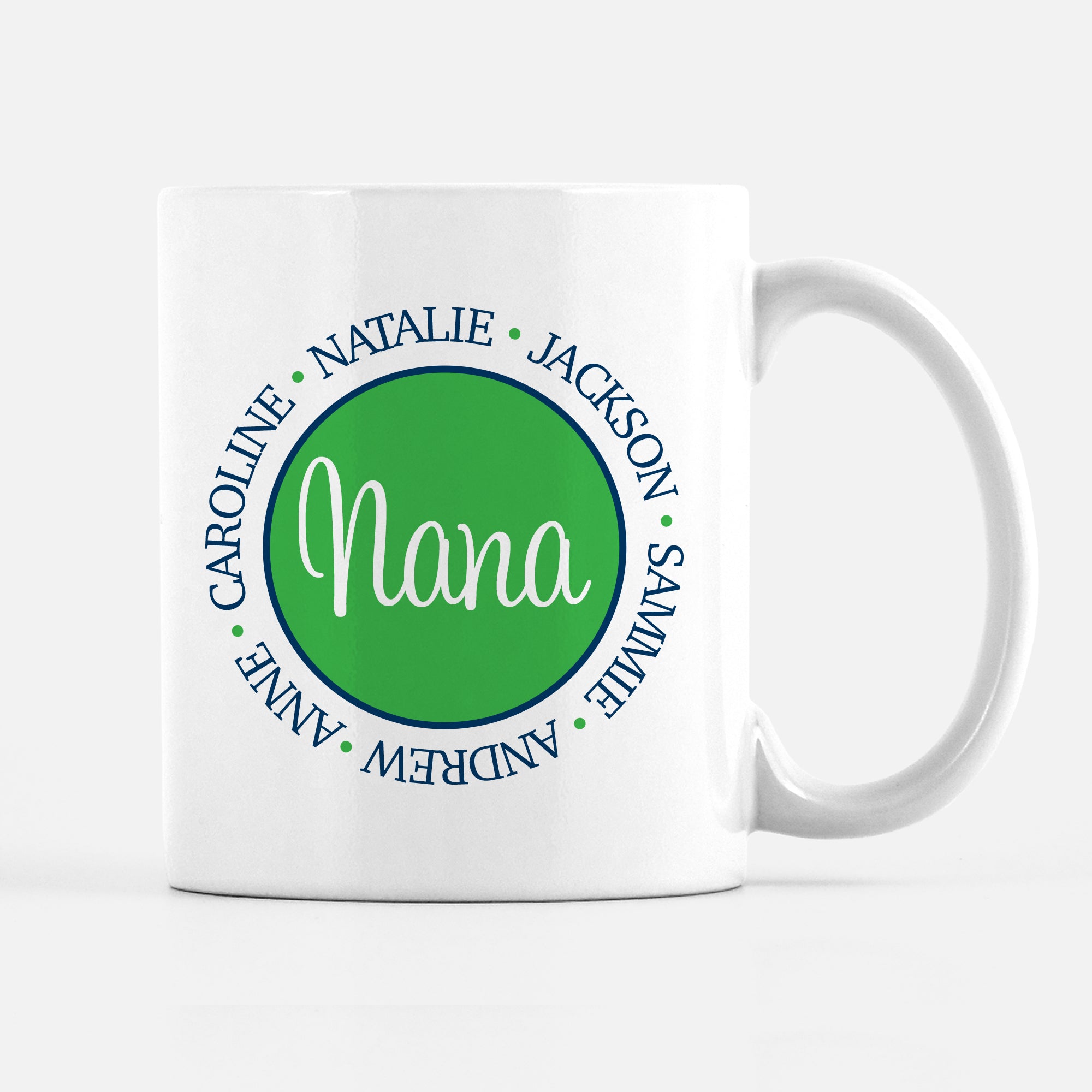 Nana Grandma Grandchildren name mug, personalized, PIPSY.COM