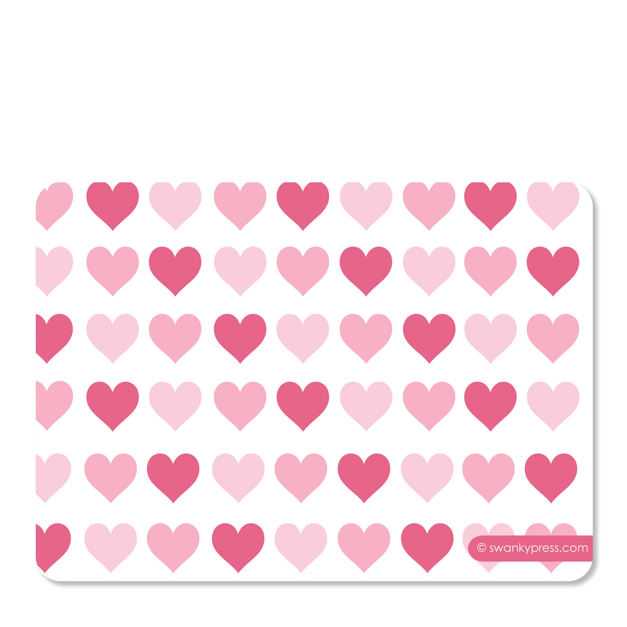 Valentine's Day Invitation, Printed on Heavy Cardstock, Design with 3 simple hearts, Pipsy.com (back view)