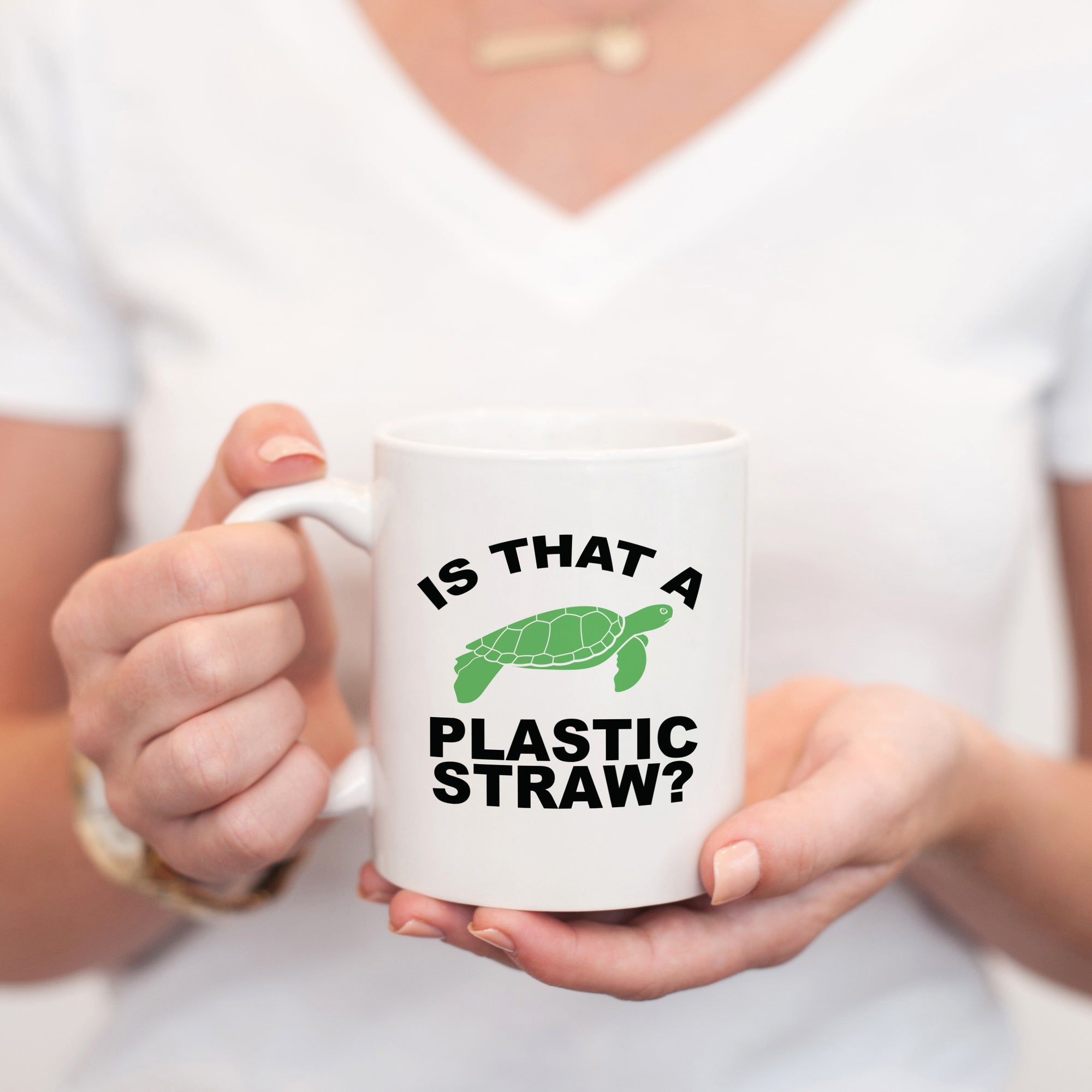 Is that a plastic straw mug? VSCO Girl Save the Sea turtles, PIPSY.COM