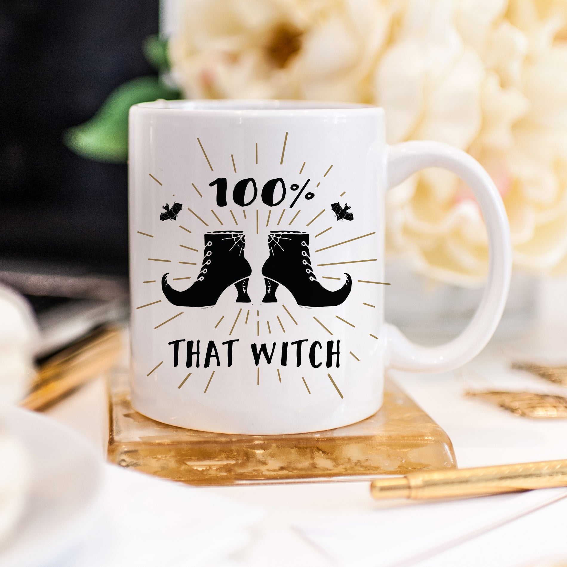 100% That Witch Boots Mug, Funny Coffee Cup, Halloween