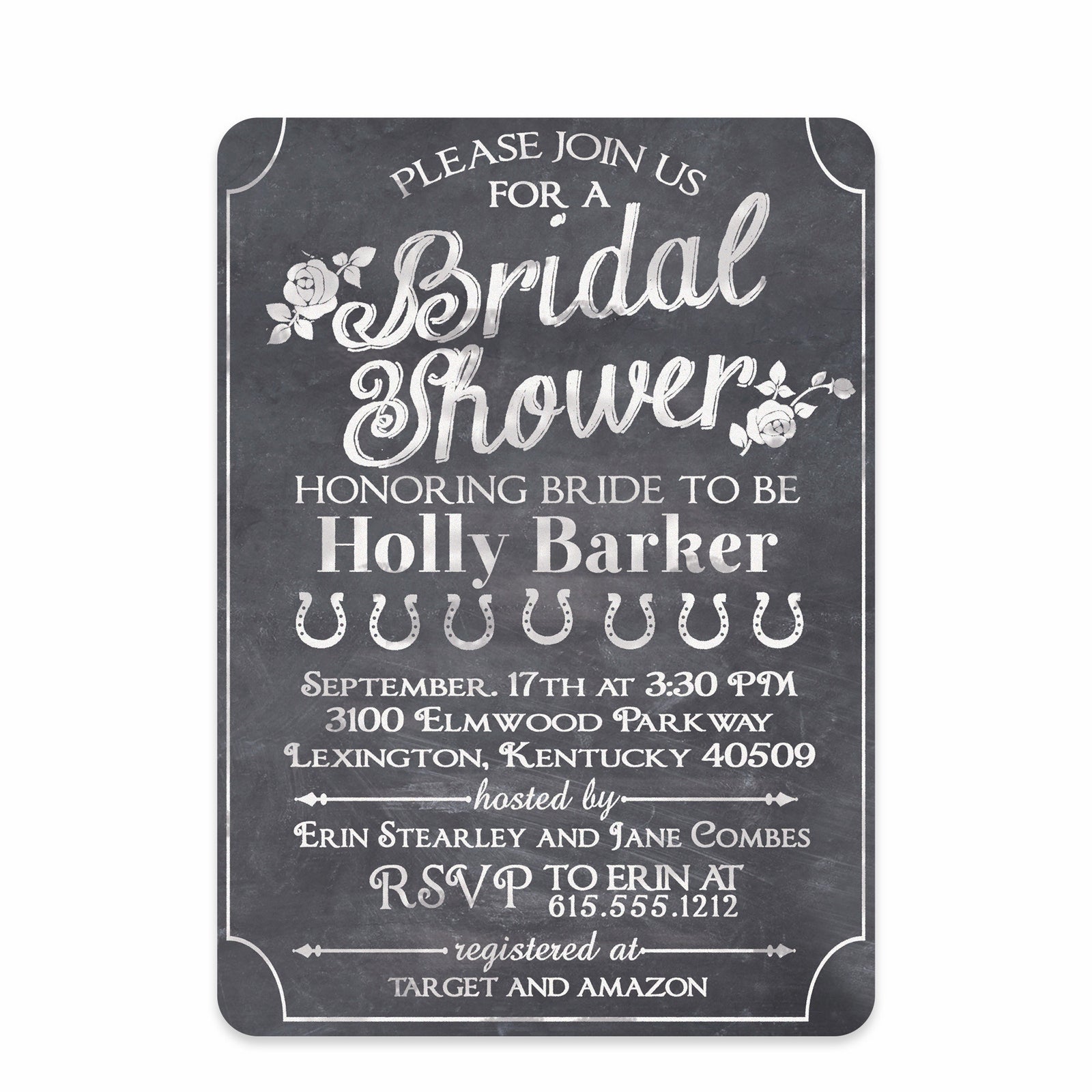 Chalkboard Bridal Shower Invitation
