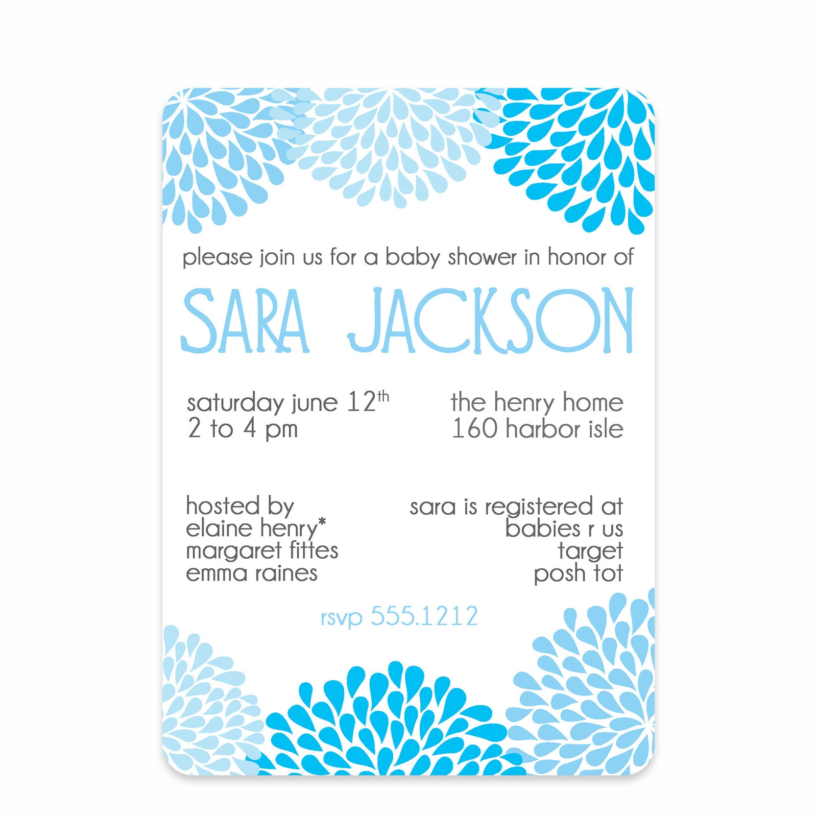 Chrysanthemum Baby Shower Invitation | Swanky Press