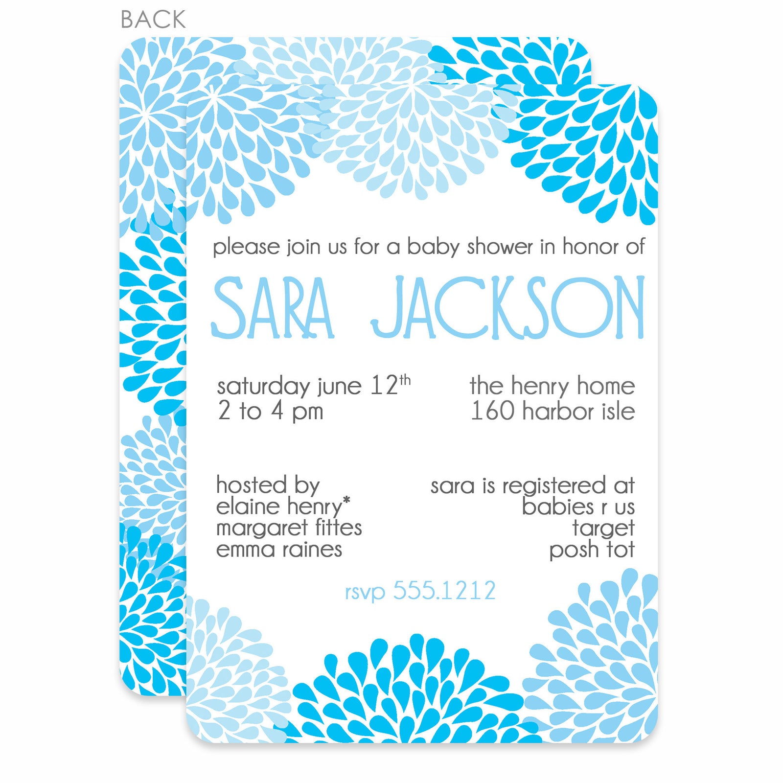 Chrysanthemum Baby Shower Invitation | Swanky Press