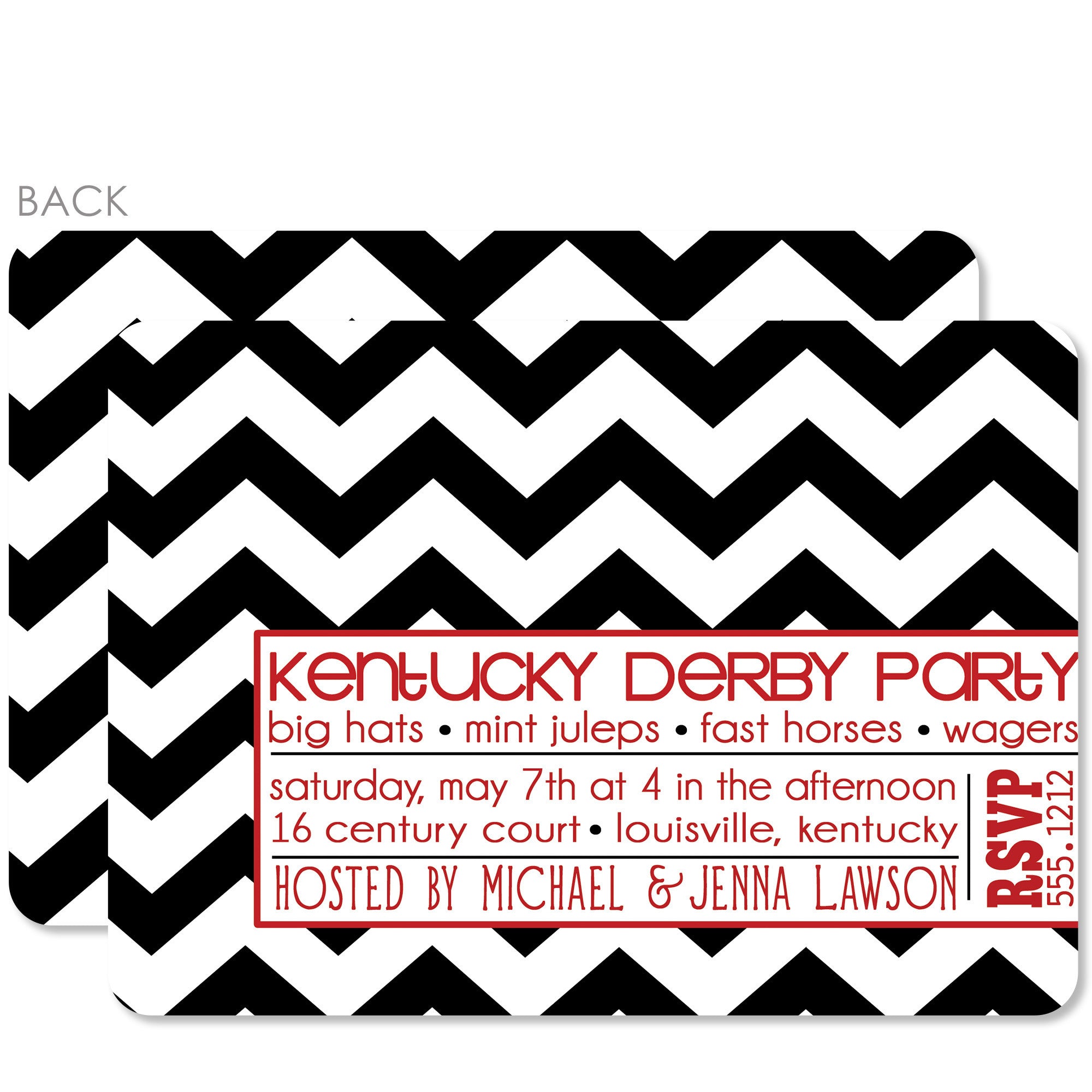 Chevron Kentucky Derby Invitations