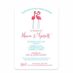 Flamingo Party Bridal Shower Invitation, Blue
