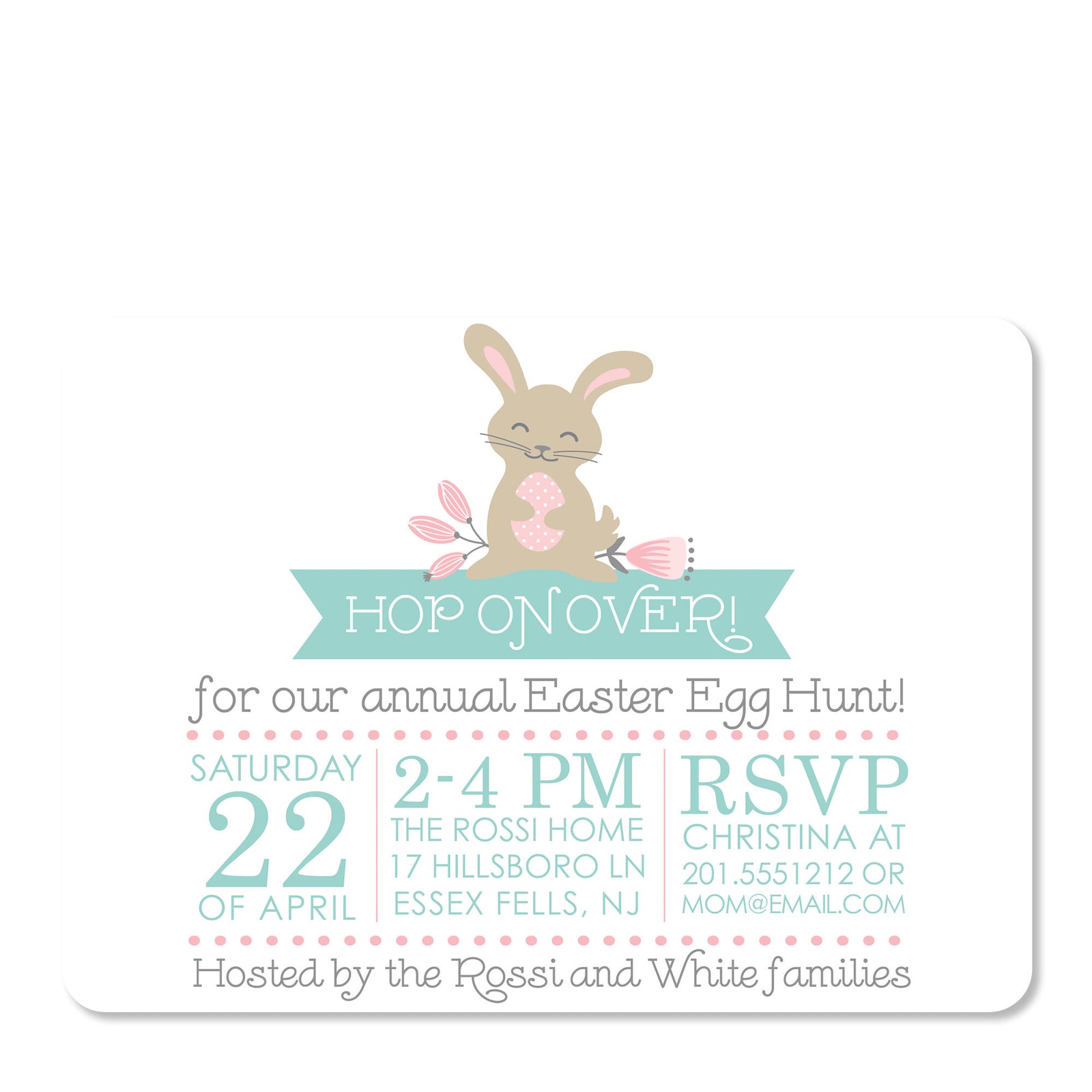 Dotty Bunny Invitation
