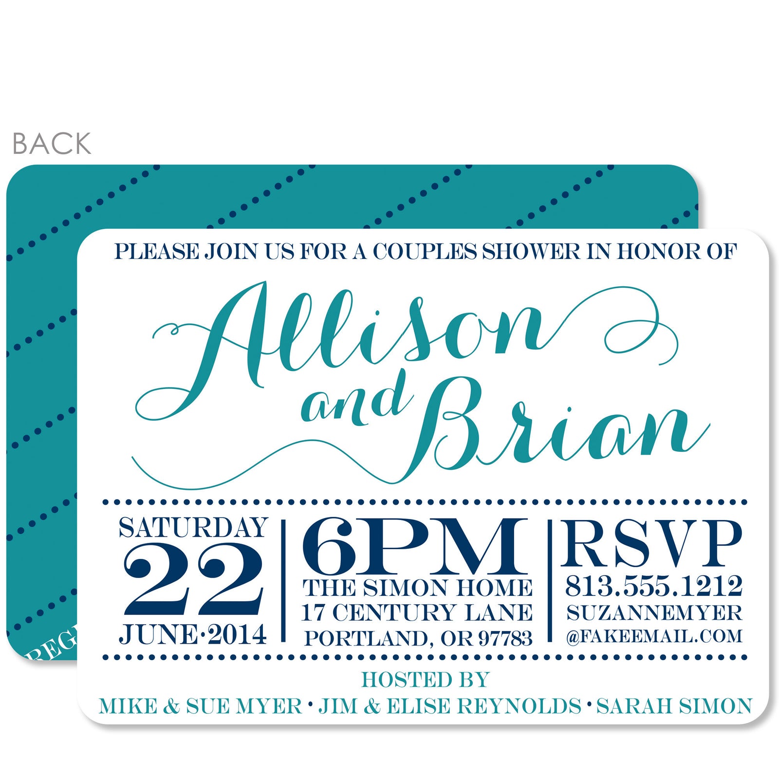 Elegant Script Couples Bridal Shower Invitation