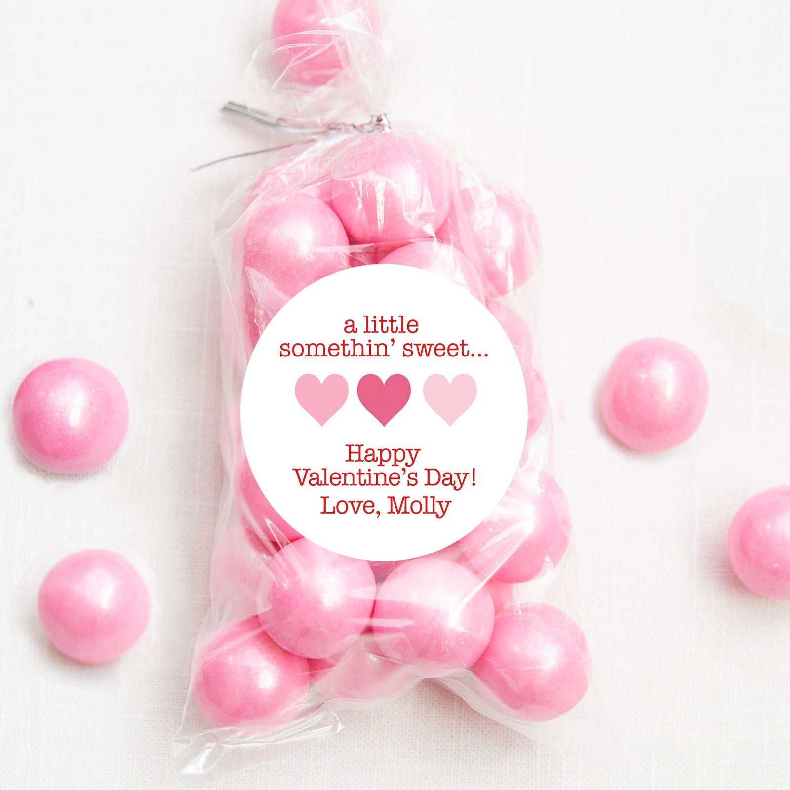 Valentine's Day round classroom stickers | Personalized | 2.5" Round Valentine's Day Sticker for candy bag | Classroom Party | Personalized stickers | PIPSY.COM
