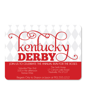 Harlequin Kentucky Derby Invitations