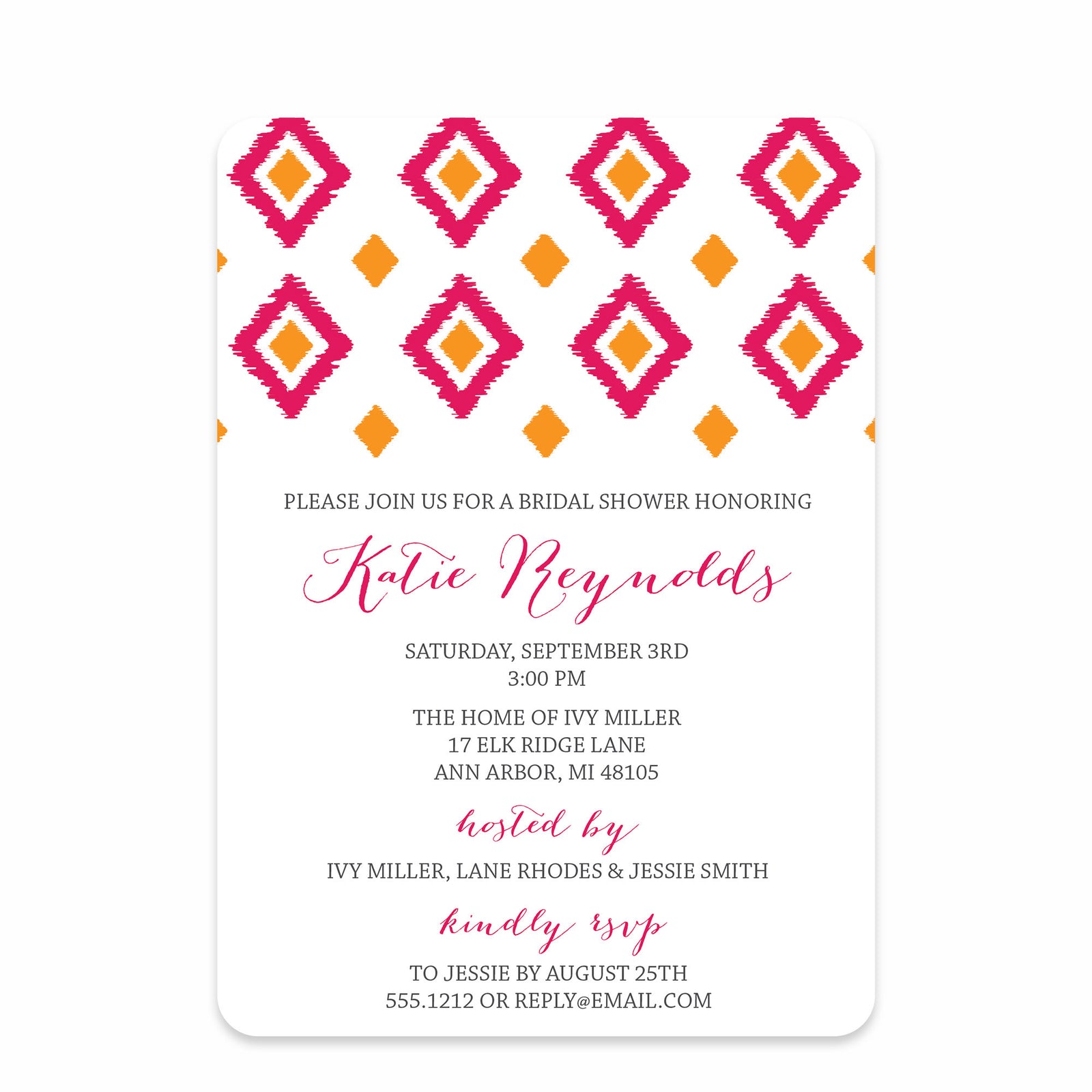 Ikat Bridal Shower Invitation