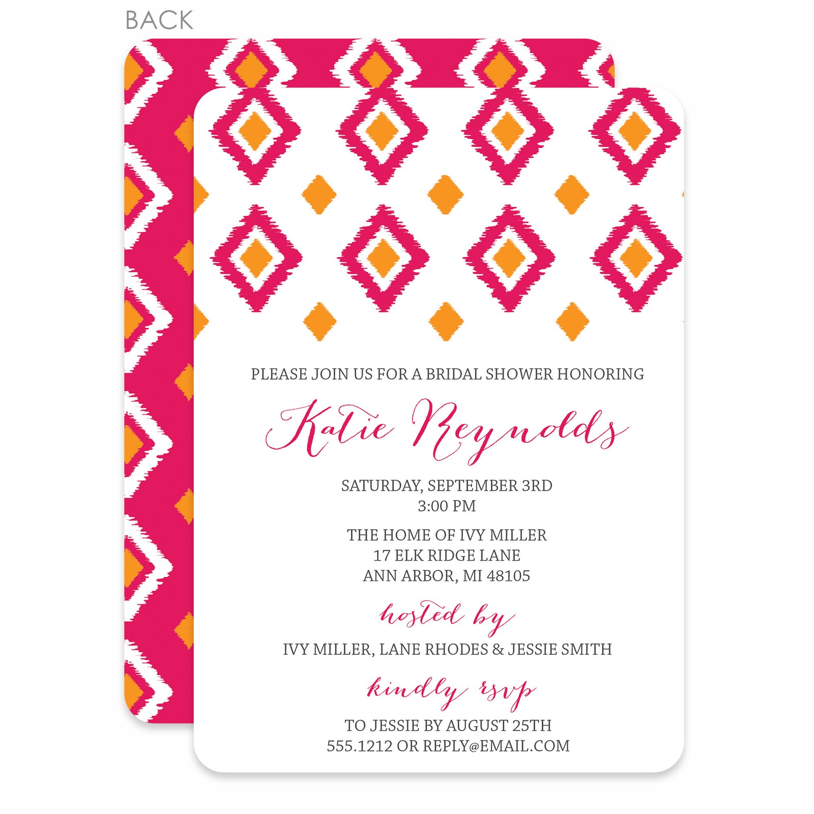 Ikat Bridal Shower Invitation