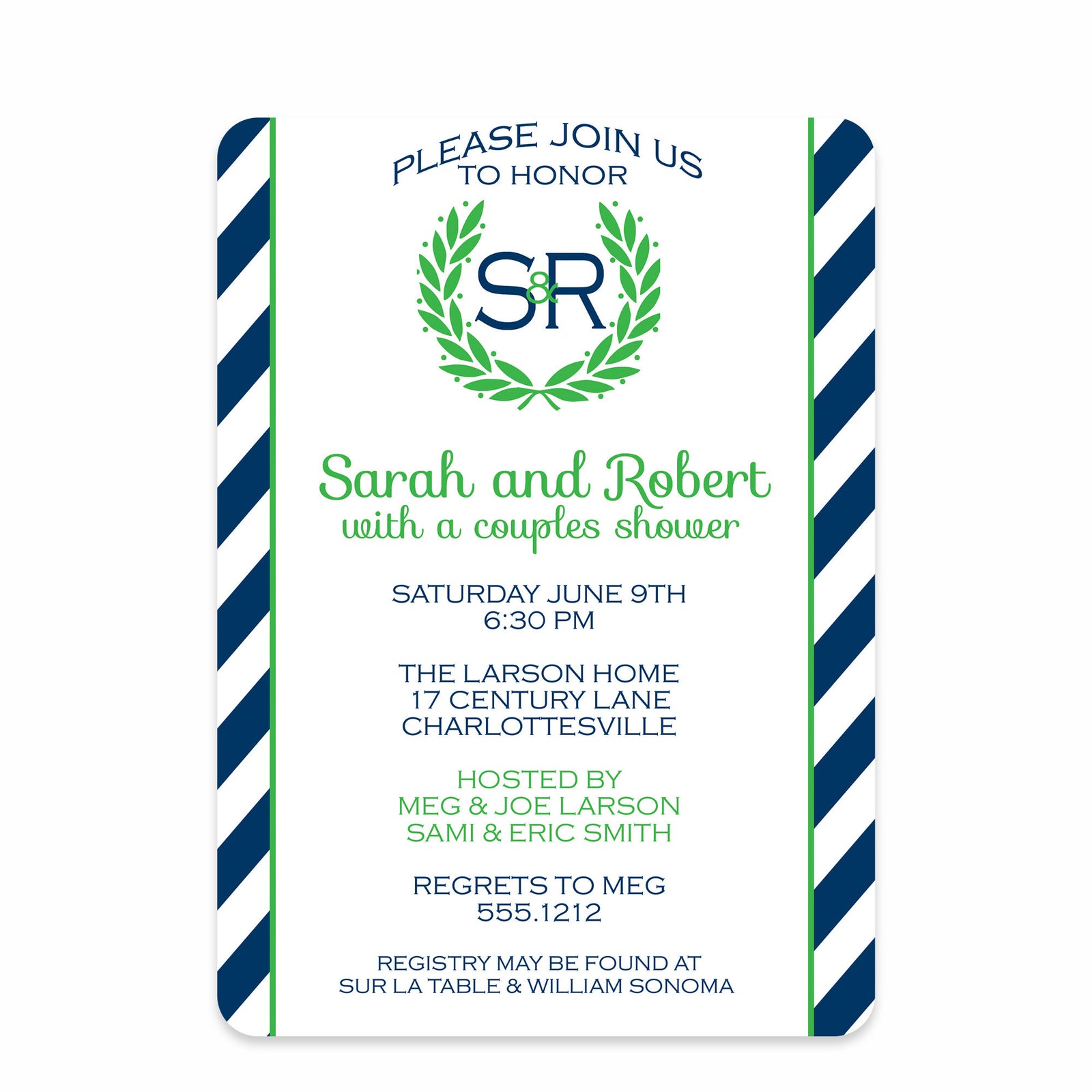 Laurel Couples Bridal Shower Invitation