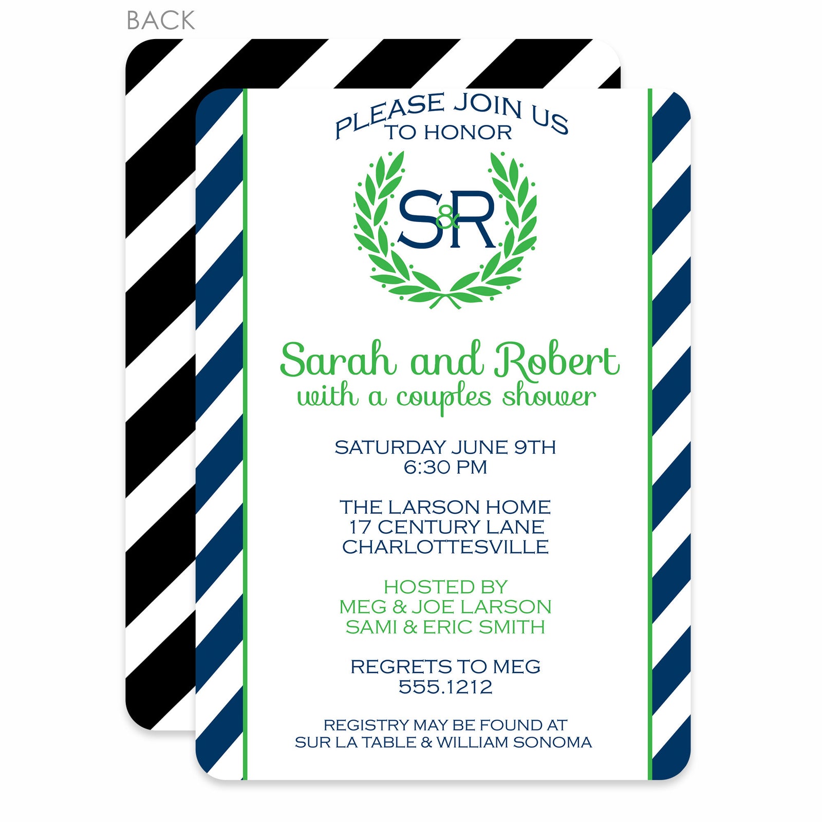 Laurel Couples Bridal Shower Invitation