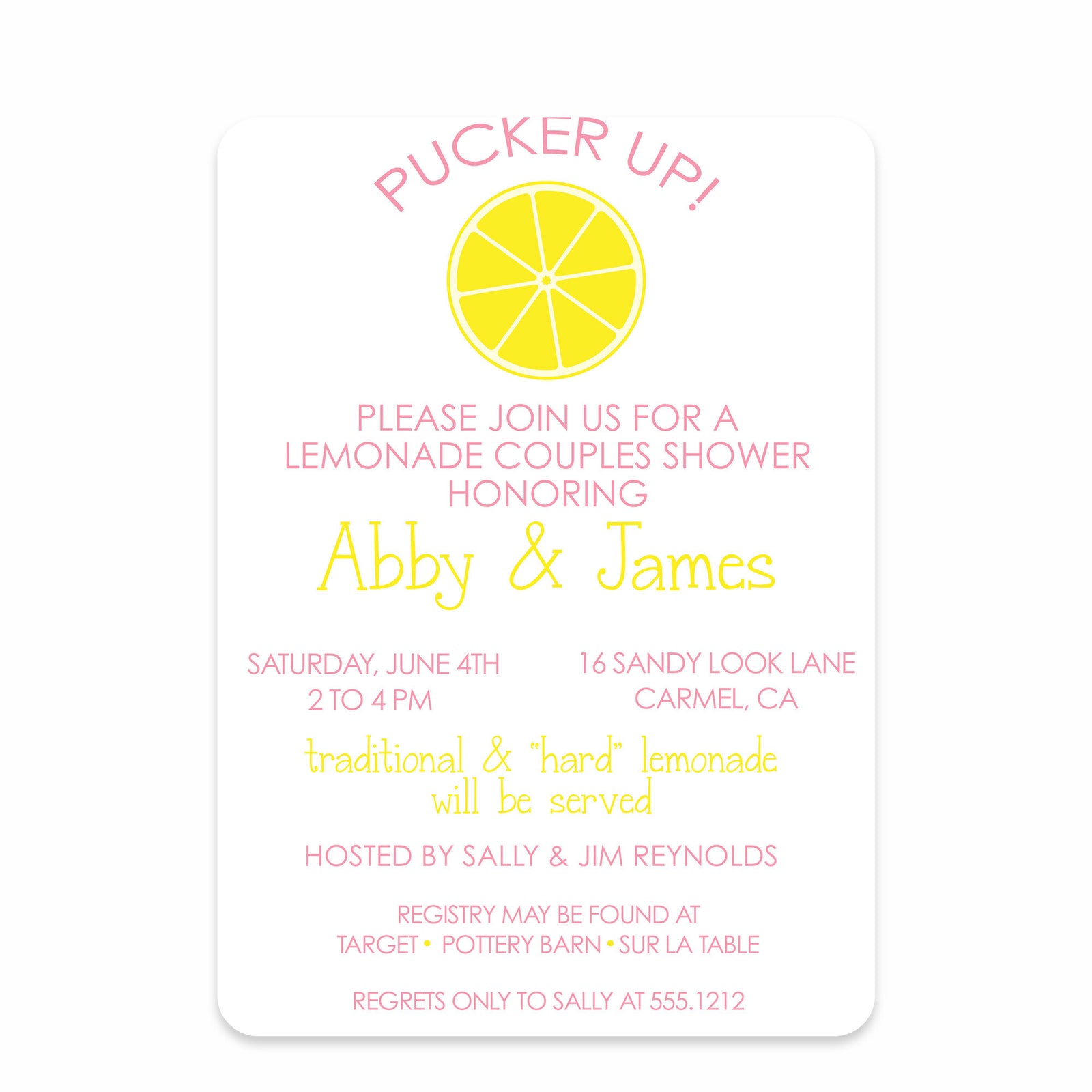 Lemonade Stand Couples Bridal Shower Invitation