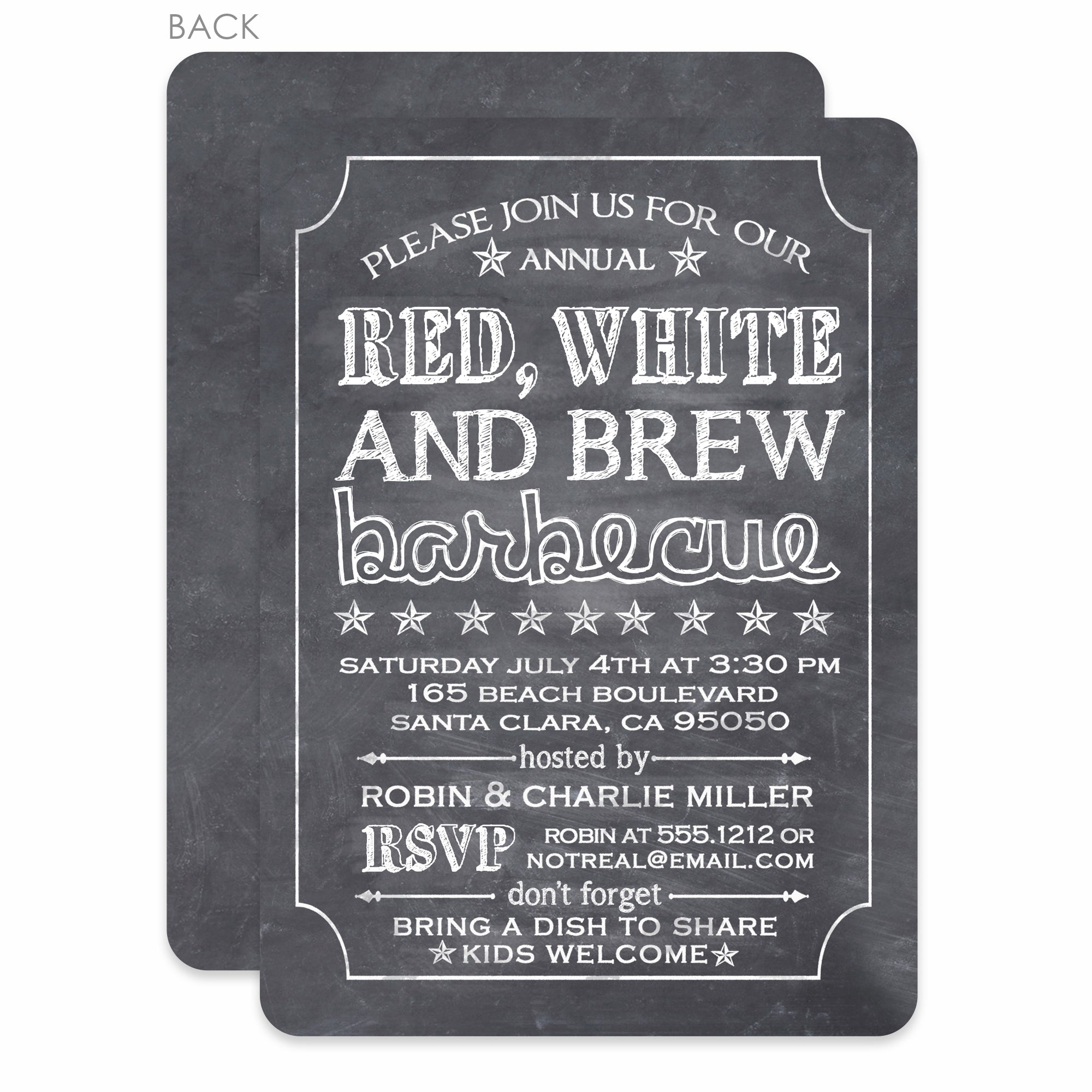 4th of July Invitation, Chalkboard, Red, White and Brew, PIPSY.COM