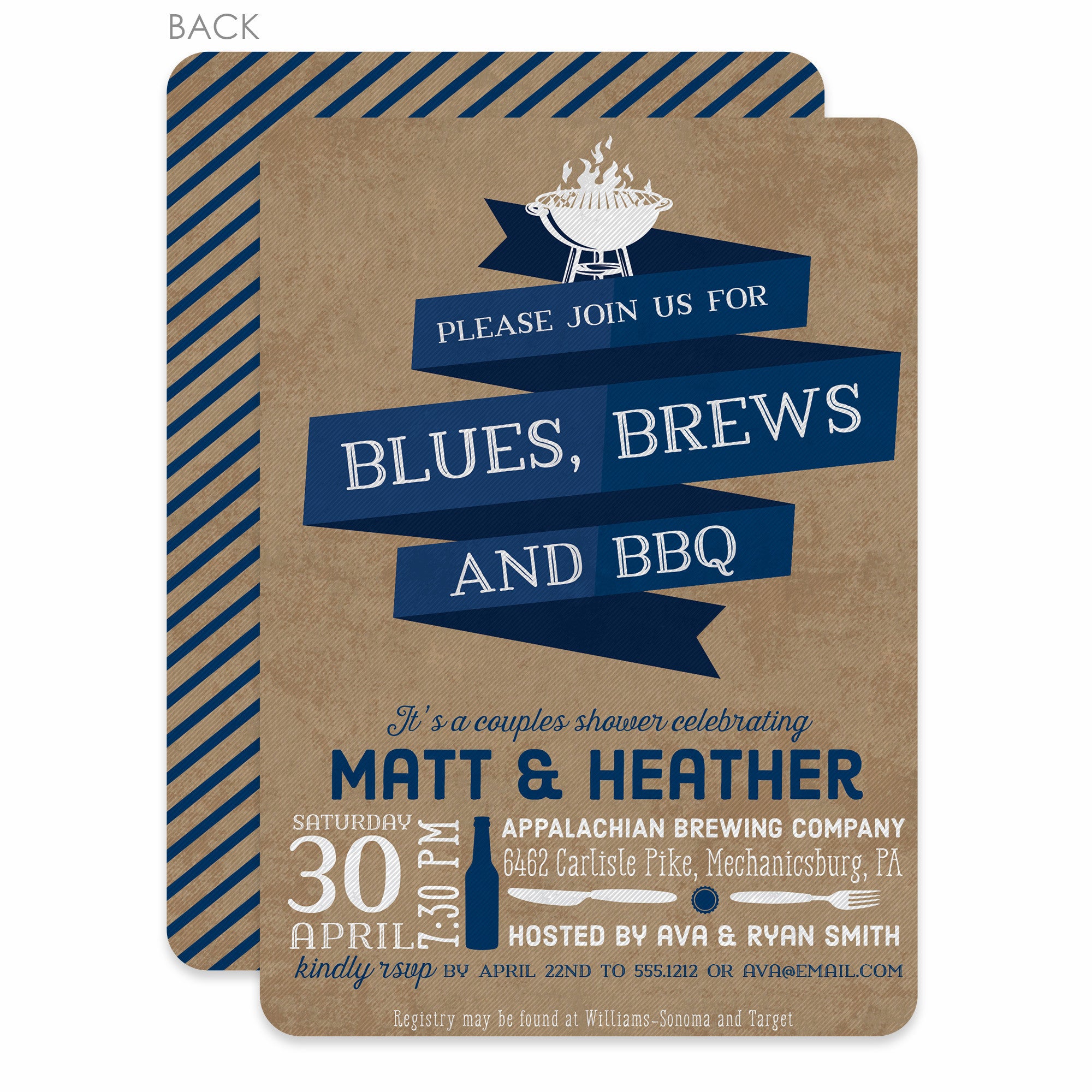 Blues, Brews, And Bbq Couples Shower Invitation