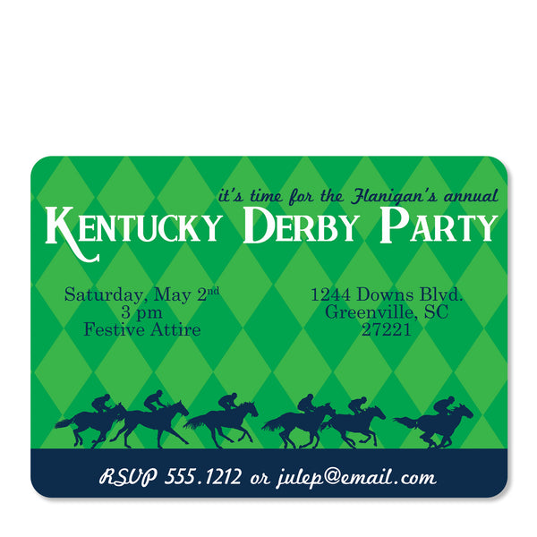 Kentucky Derby Party Invitations, custom, send direct, addressed, stamped, designed, all in one, party retailer plan