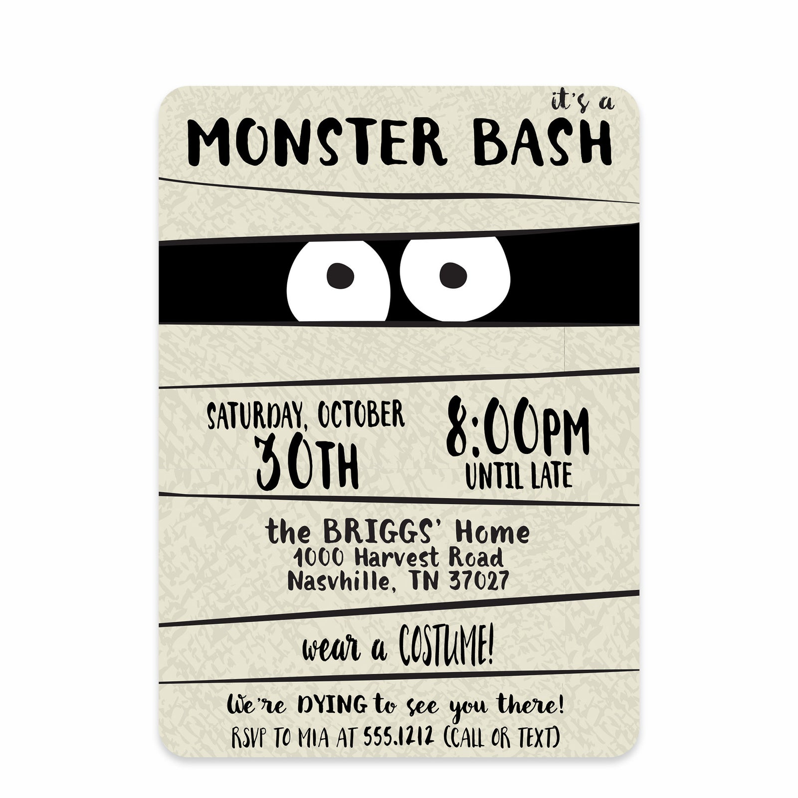 Mummy Halloween Invitation | Monster Mash | PIPSY.COM