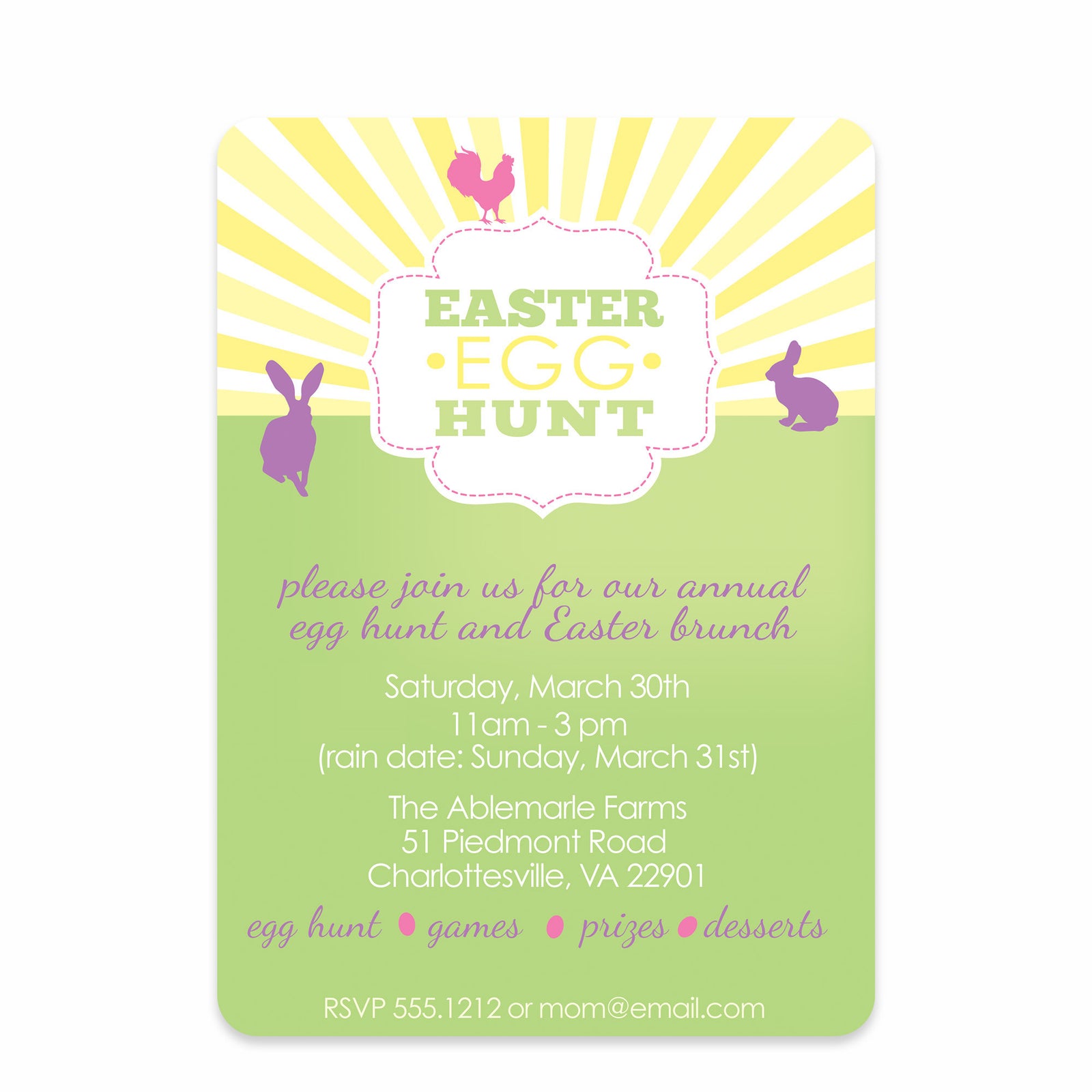 Retro Egg Hunt Invitation