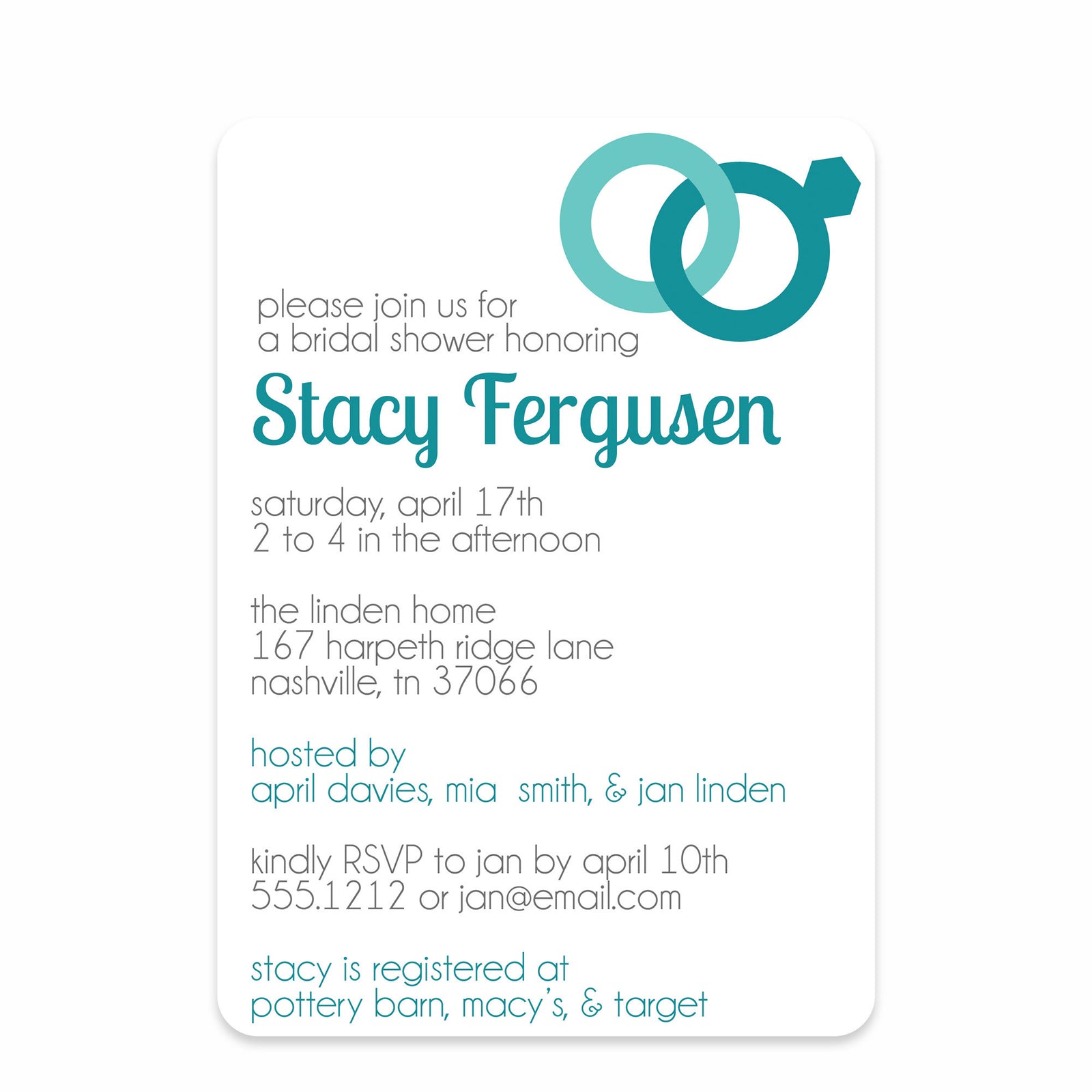 Rings Bridal Shower Invitation