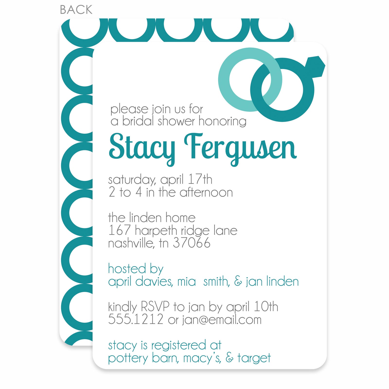 Rings Bridal Shower Invitation