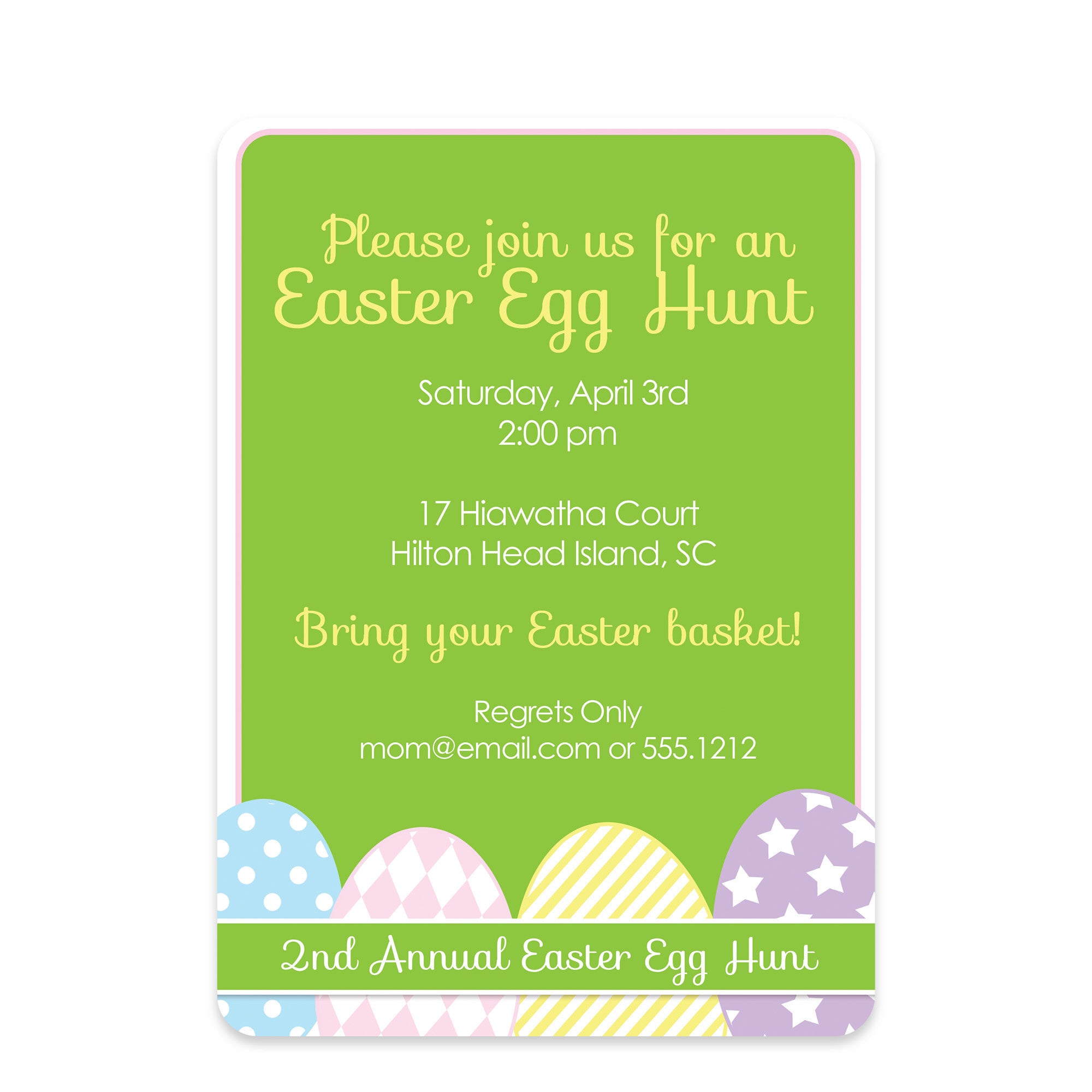 Row Of Eggs Invitation
