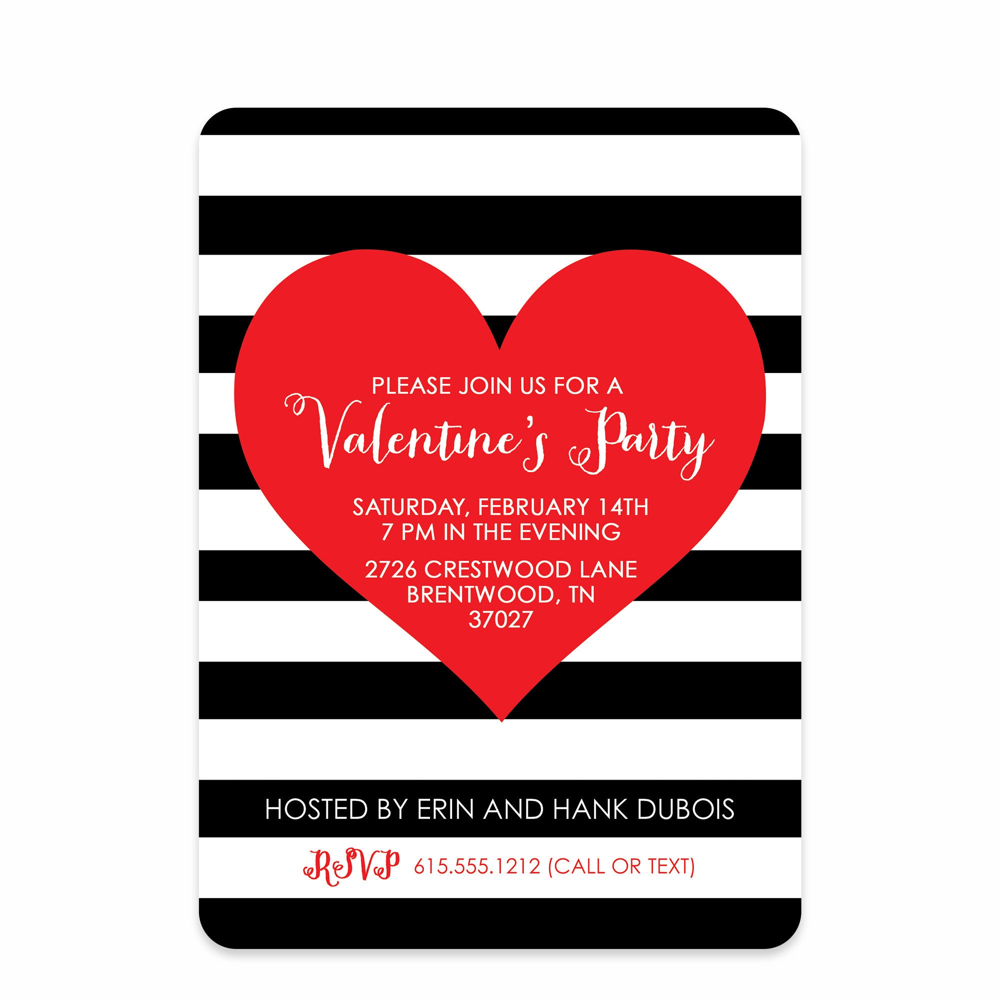 Valentine's Day Party Invitation, PIPSY.COM, front