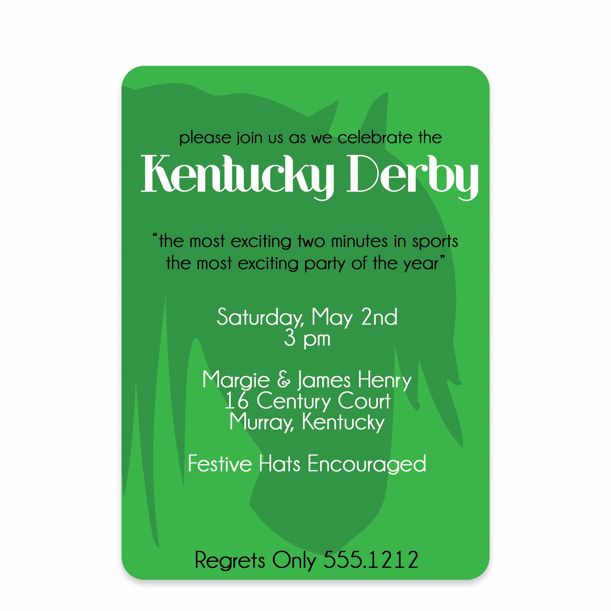 Silhouette Kentucky Derby Invitations